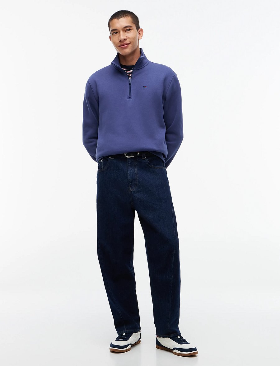 Tommy Jeans - TJM REG FLEECE 1/4ZIP MOCK EXT - teddytröjor - basic navy - 4