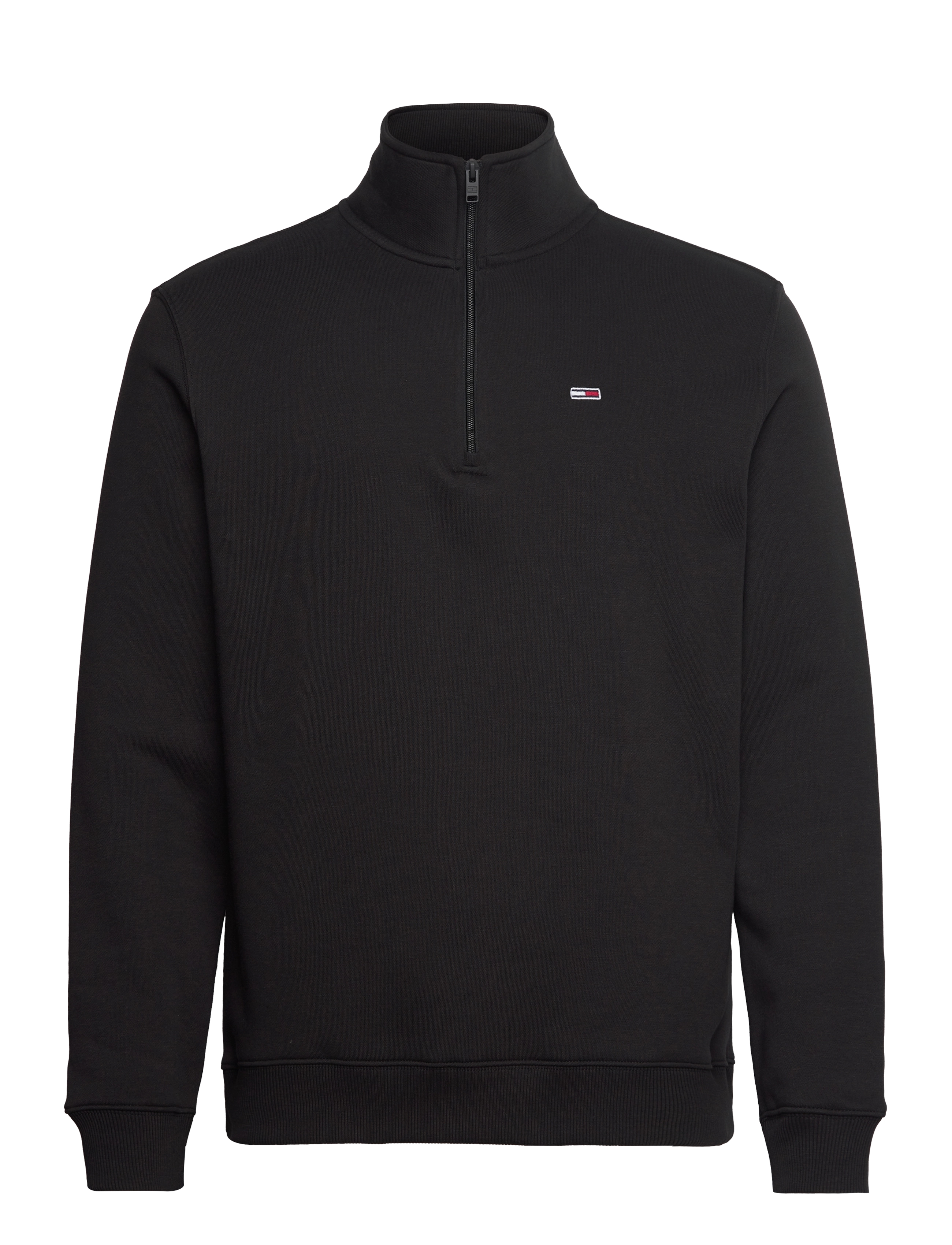 Tommy Jeans TJM REG FLEECE 1/4ZIP MOCK NECK - Tommy Jeans - BLACK / black