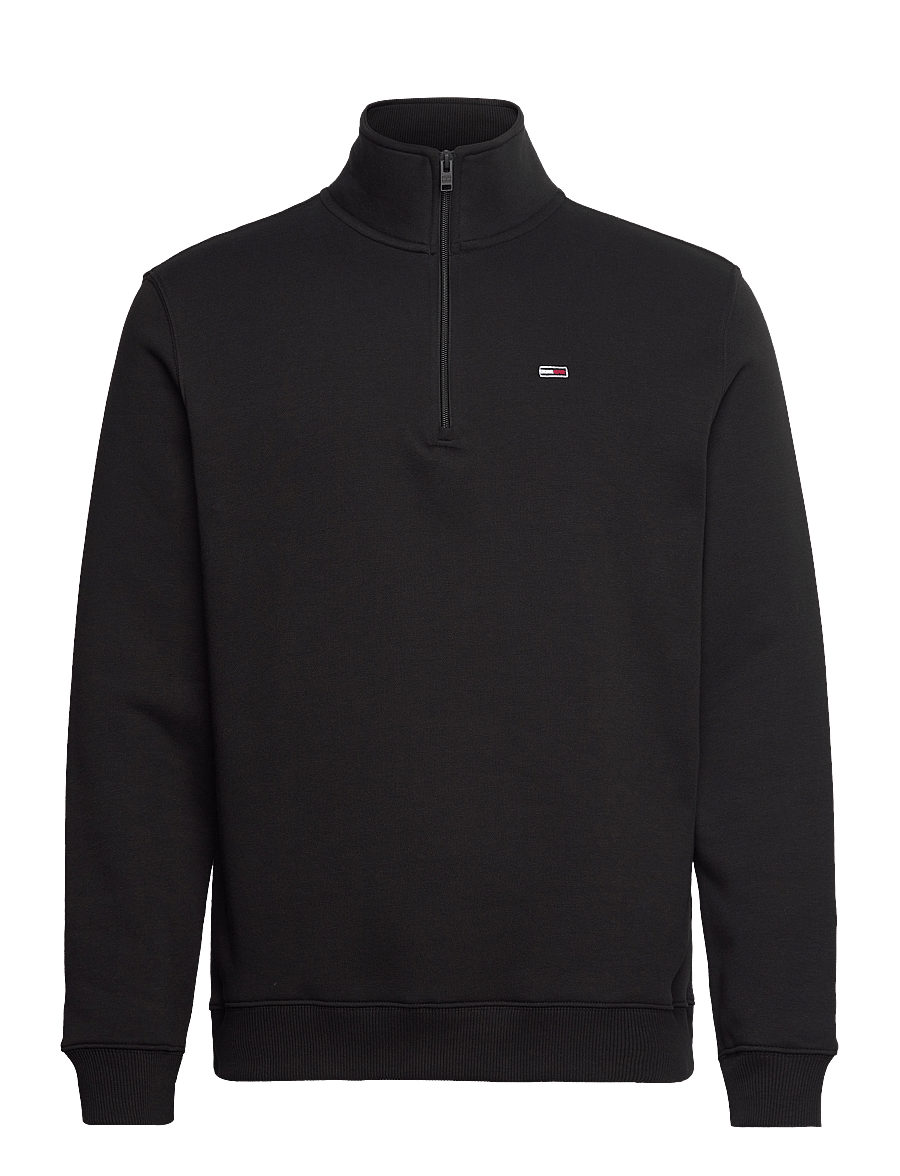 Tommy Jeans - TJM REG FLEECE 1/4ZIP MOCK NECK - teddy kampsunid - black - 1