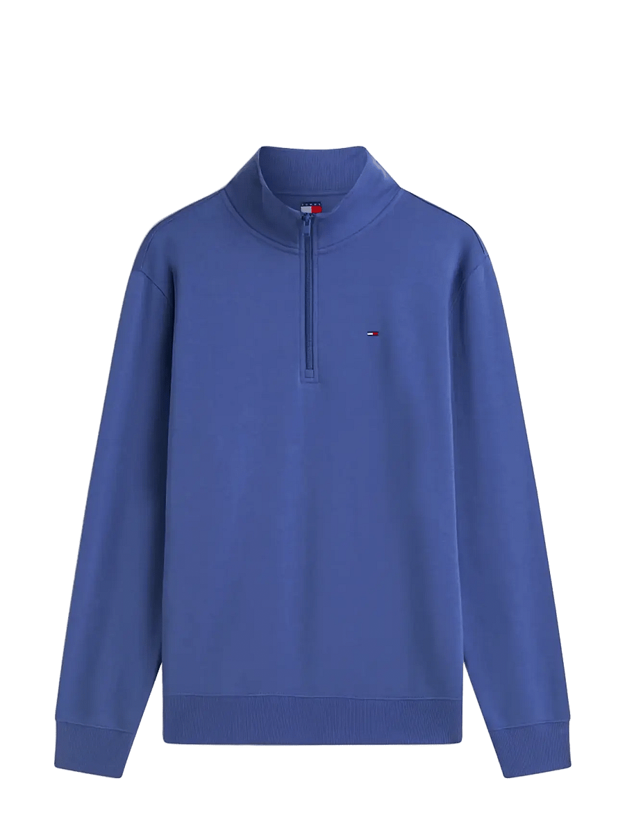 Tommy Jeans - TJM REG FLEECE QZ MOCK NCK EXT - fleecetrøjer - blue storm - 1