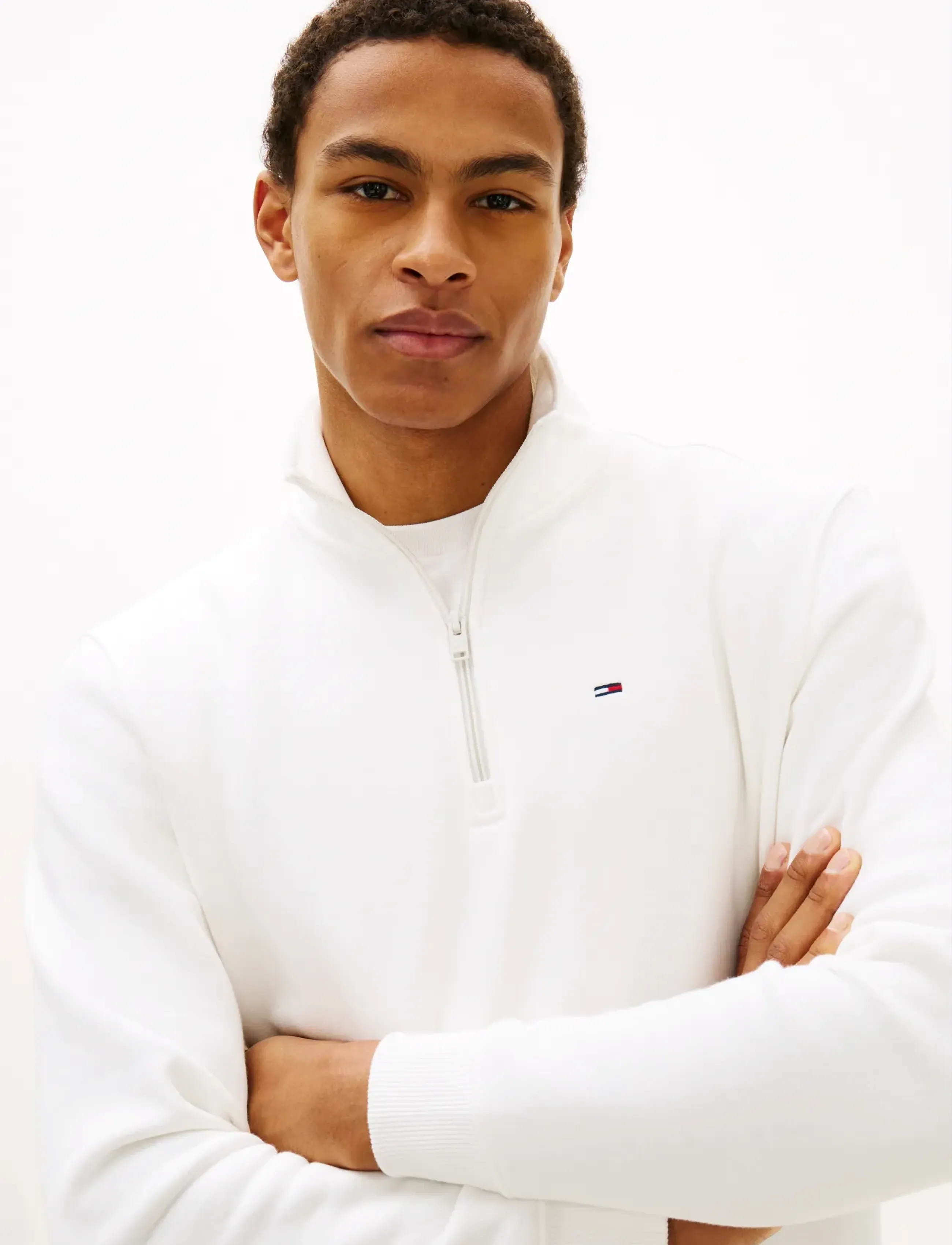 Tommy Jeans - TJM REG FLEECE 1/4ZIP MOCK EXT - fleecetrøjer - ecru - 4