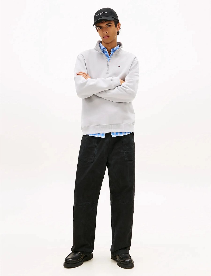 Tommy Jeans - TJM REG FLEECE QZ MOCK NCK EXT - fleecetrøjer - helium - 3