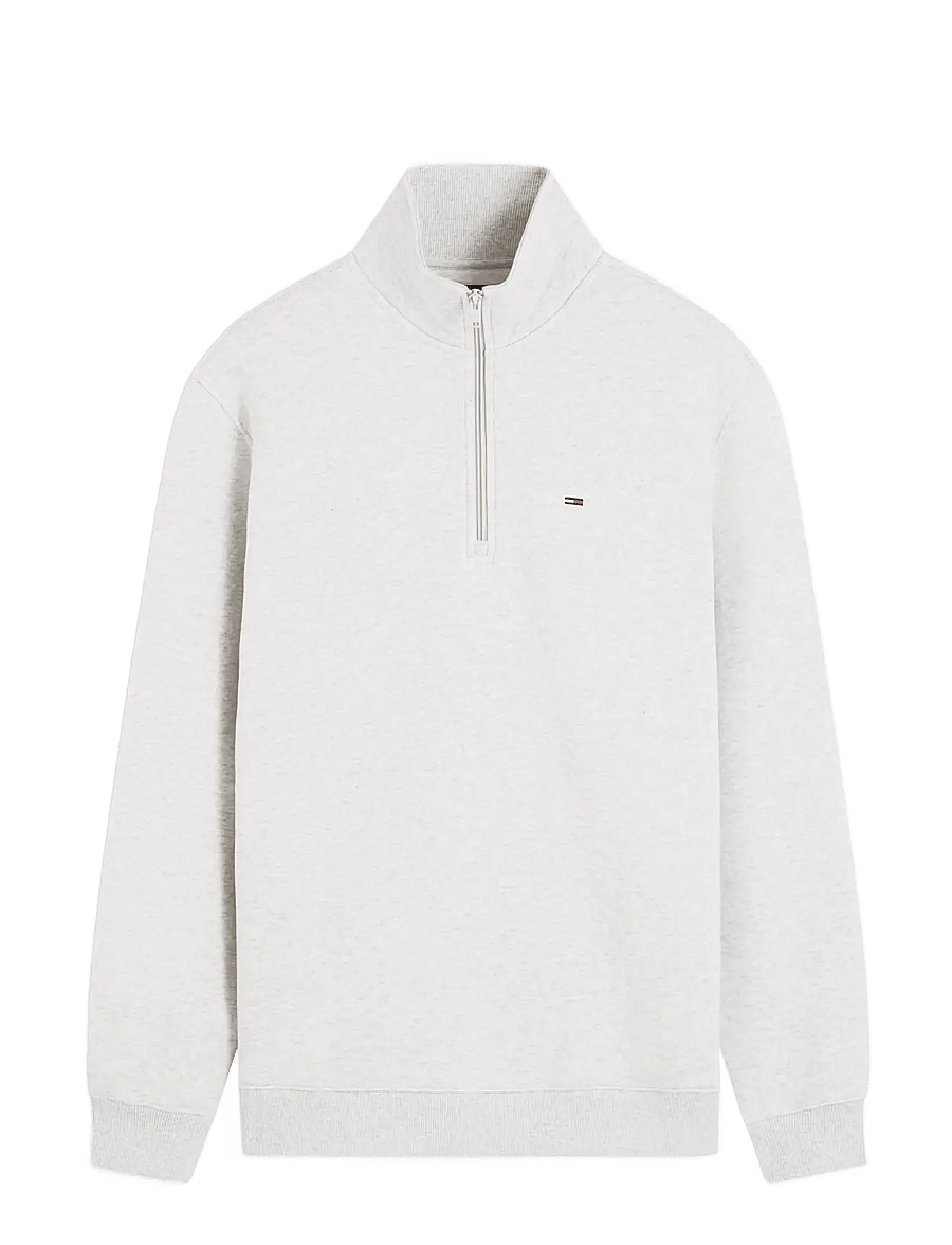 Tommy Jeans - TJM REG FLEECE 1/4ZIP MOCK EXT - fleecetrøjer - ice grey heather - 1