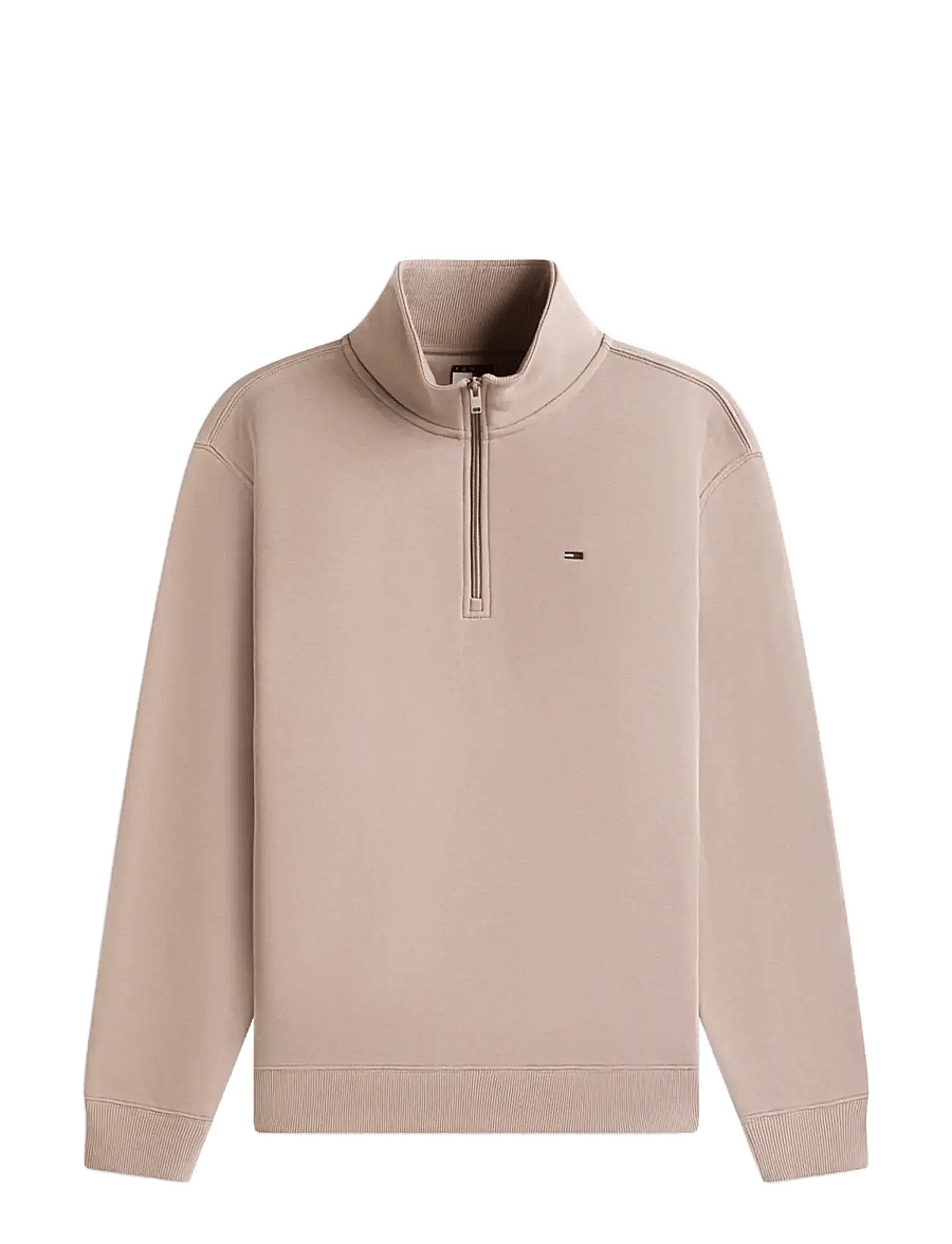 Tommy Jeans - TJM REG FLEECE 1/4ZIP MOCK EXT - fleecetrøjer - ivy mink - 1