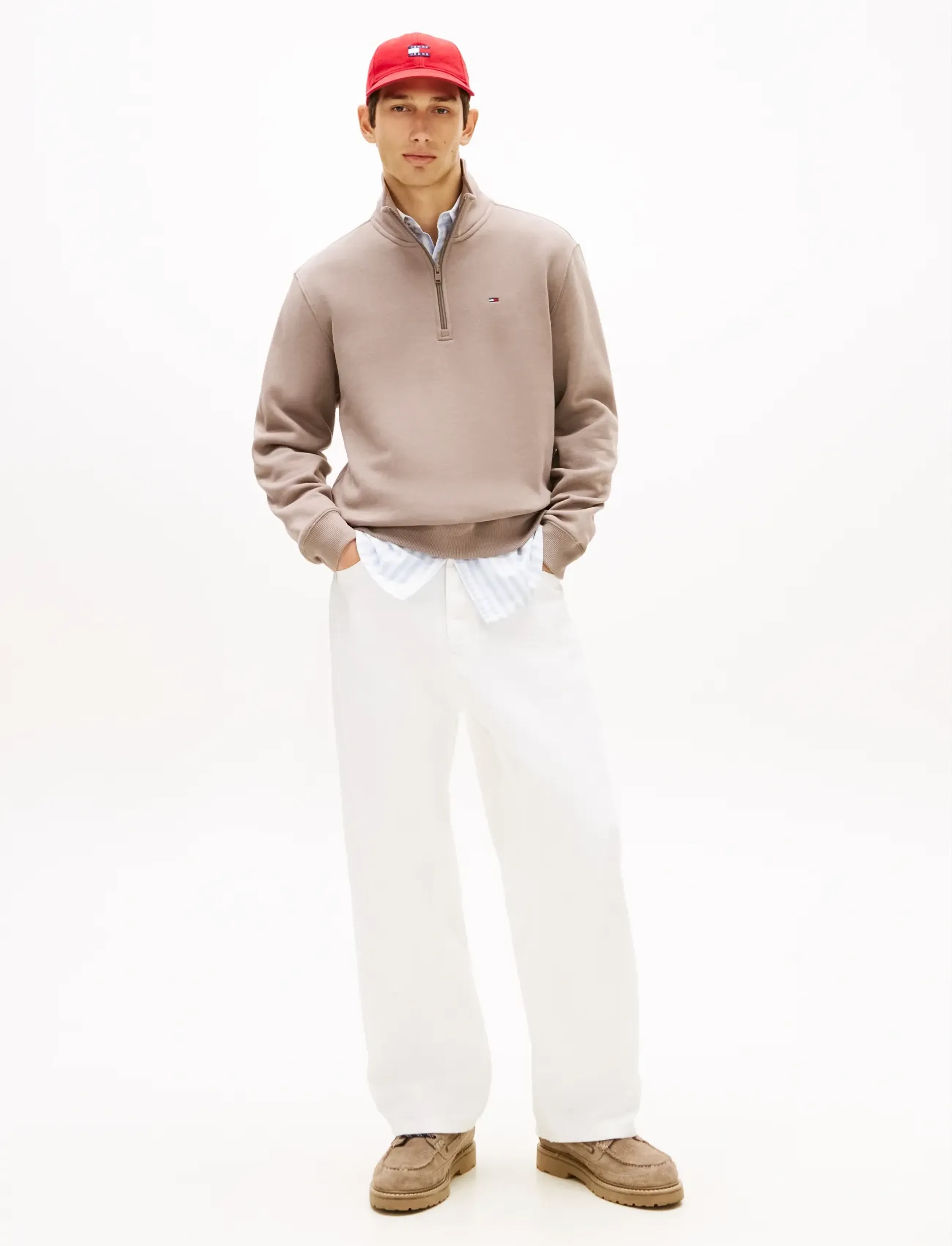 Tommy Jeans - TJM REG FLEECE 1/4ZIP MOCK EXT - fleecetrøjer - ivy mink - 3