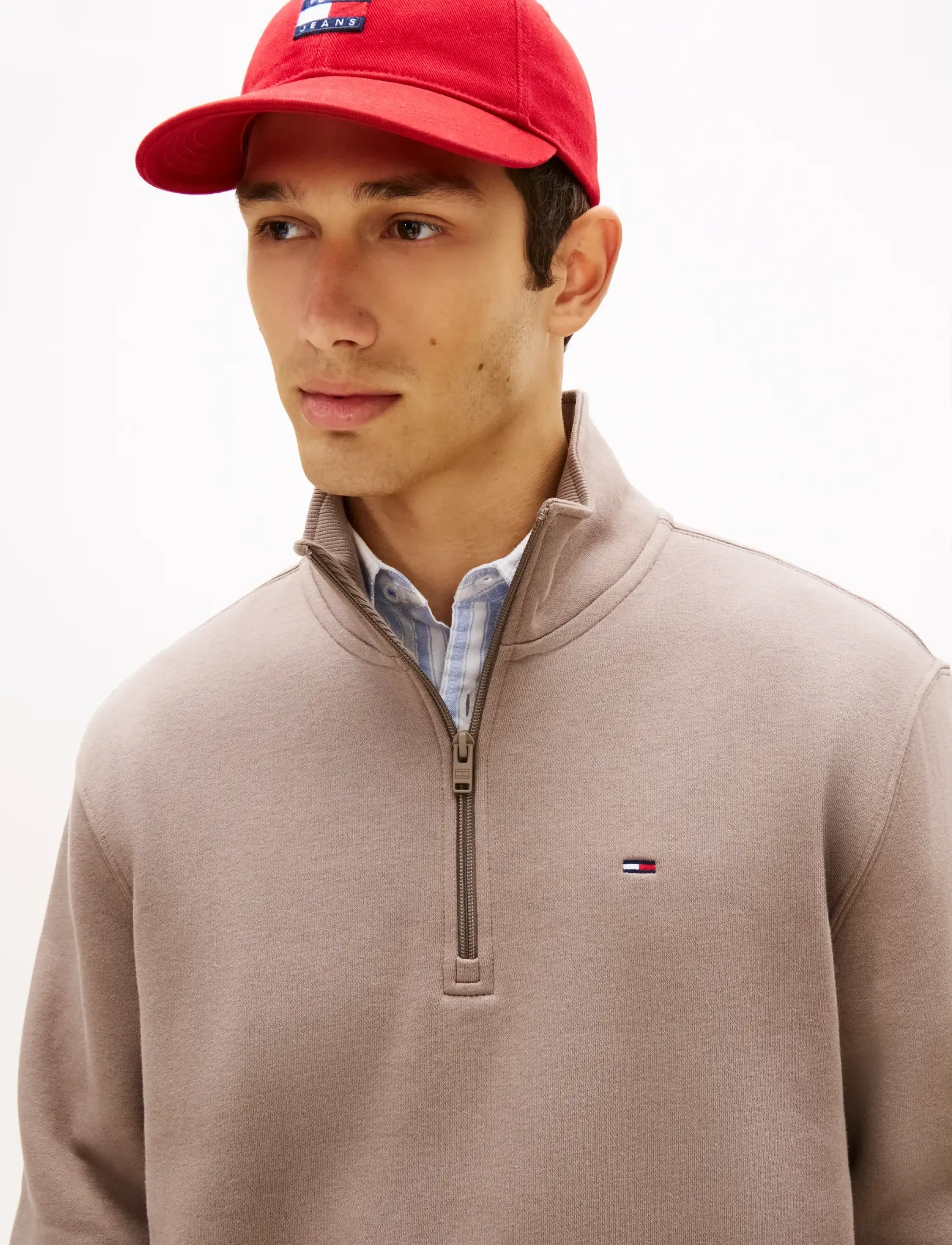 Tommy Jeans - TJM REG FLEECE 1/4ZIP MOCK EXT - fleecetrøjer - ivy mink - 4
