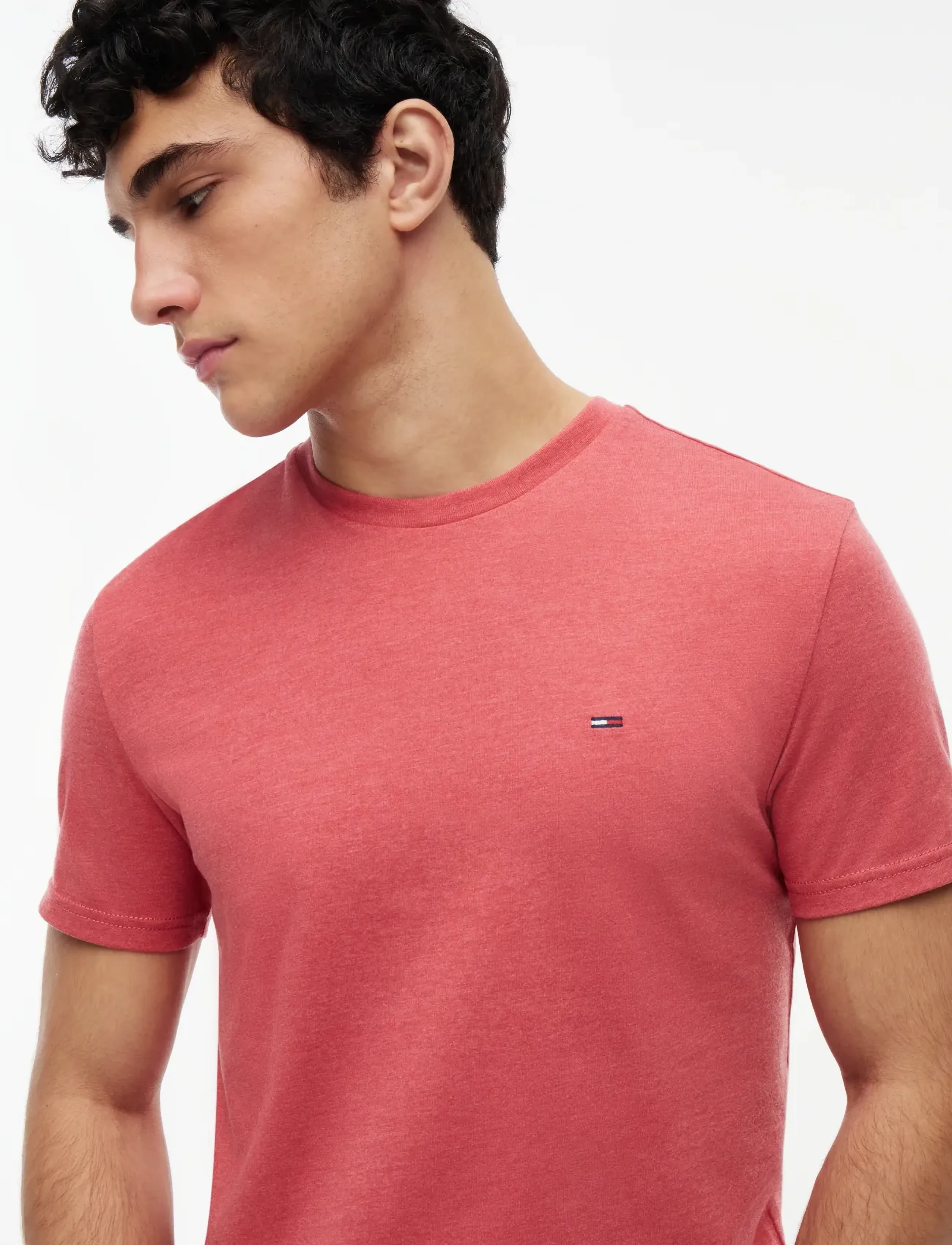 Tommy Jeans - TJM XSLIM JASPE HTR TEE EXT - lühikeste varrukatega t-särgid - anthem red - 3