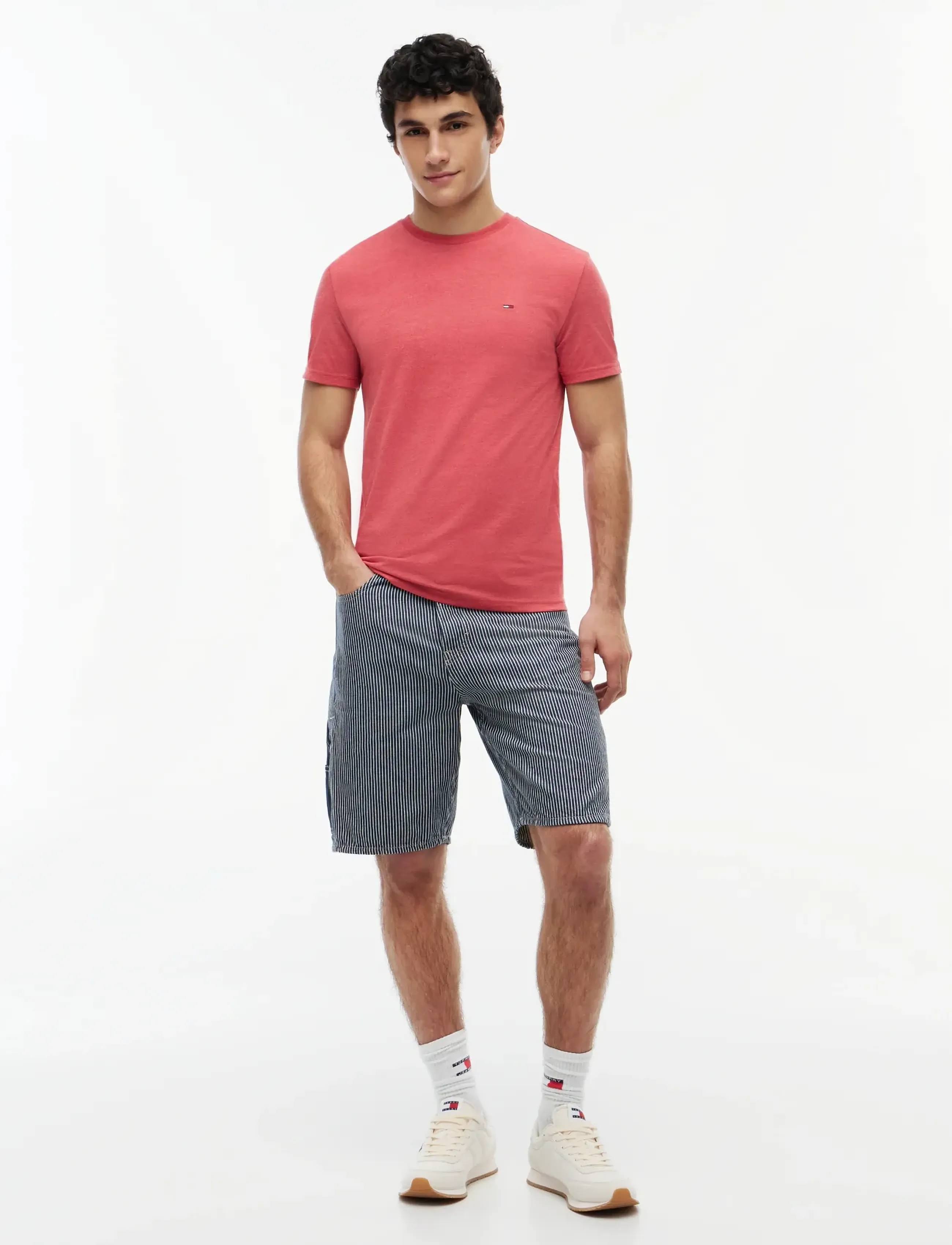 Tommy Jeans - TJM XSLIM JASPE HTR TEE EXT - lühikeste varrukatega t-särgid - anthem red - 4