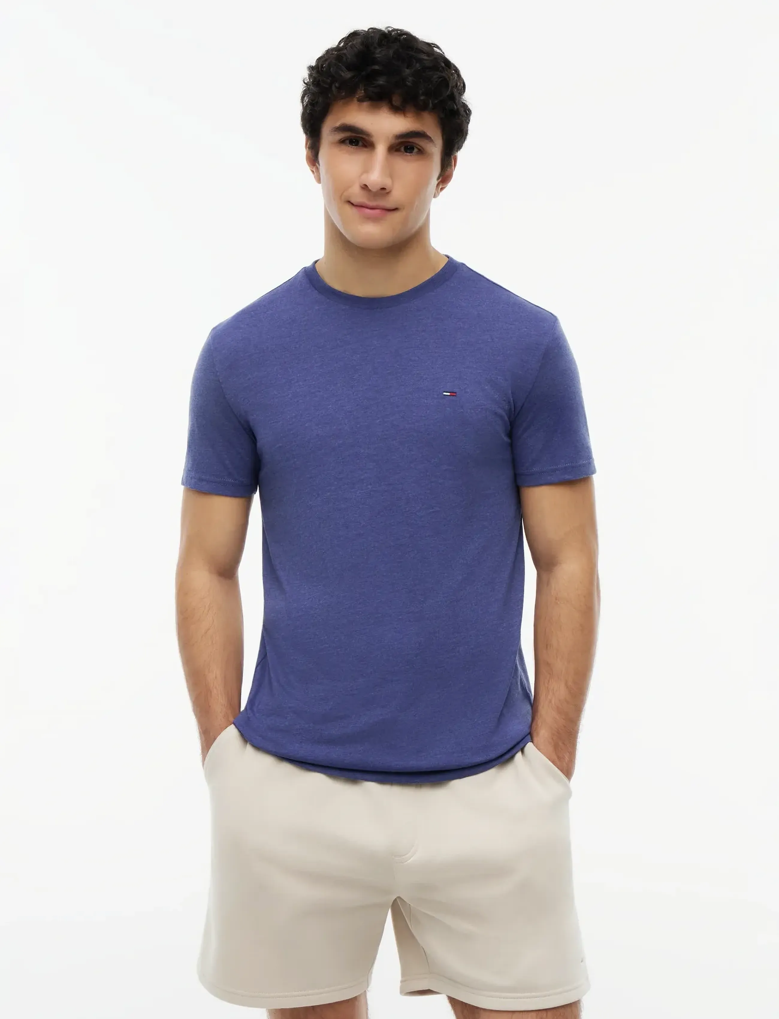 Tommy Jeans TJM XSLIM JASPE HTR TEE EXT - New arrivals - BLUE STORM / blue