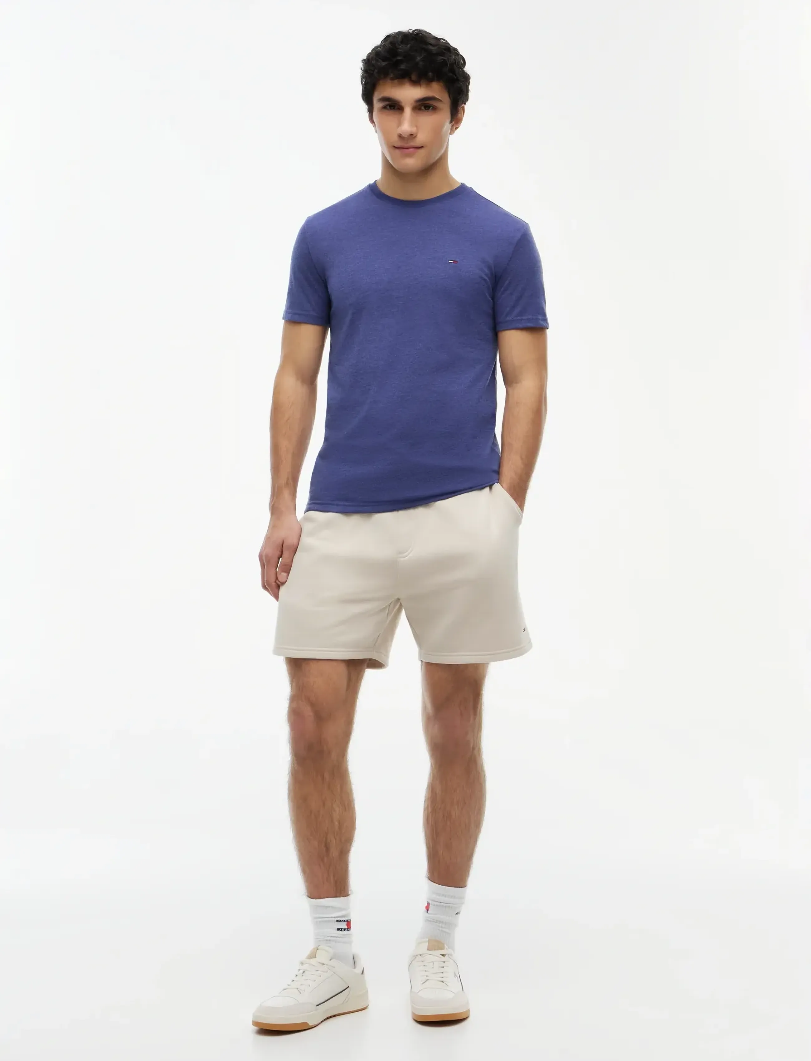 Tommy Jeans - TJM XSLIM JASPE HTR TEE EXT - kortærmede t-shirts - blue storm - 4