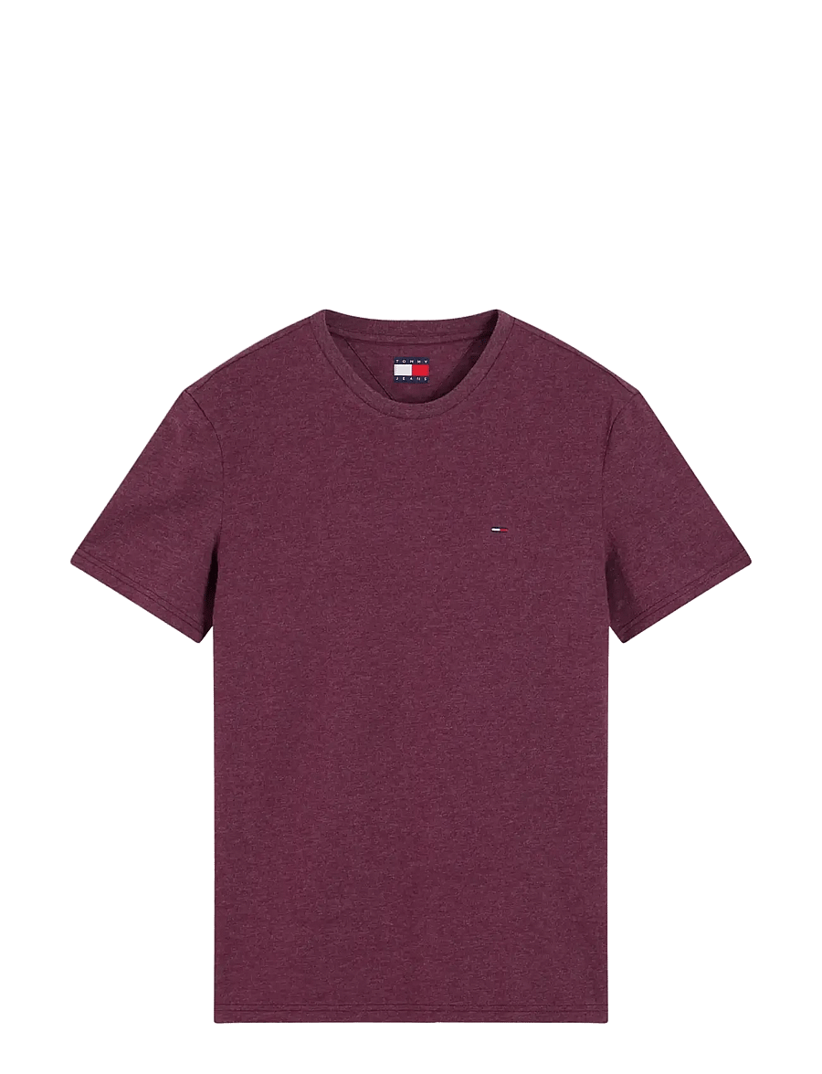 Tommy Jeans - TJM XSLIM JASPE HTR TEE EXT - kurzärmelige t-shirts - calypso berry htr - 1
