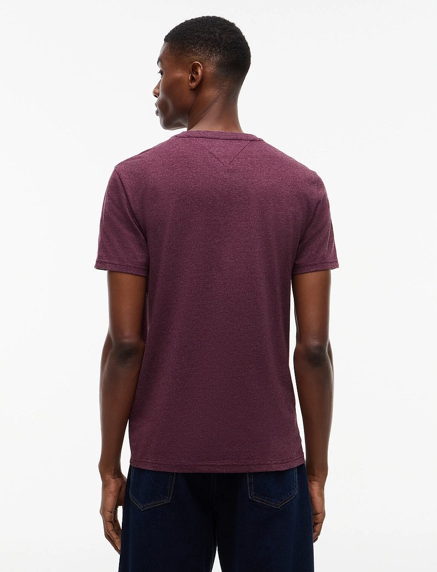 Tommy Jeans - TJM XSLIM JASPE HTR TEE EXT - kurzärmelige t-shirts - calypso berry htr - 2