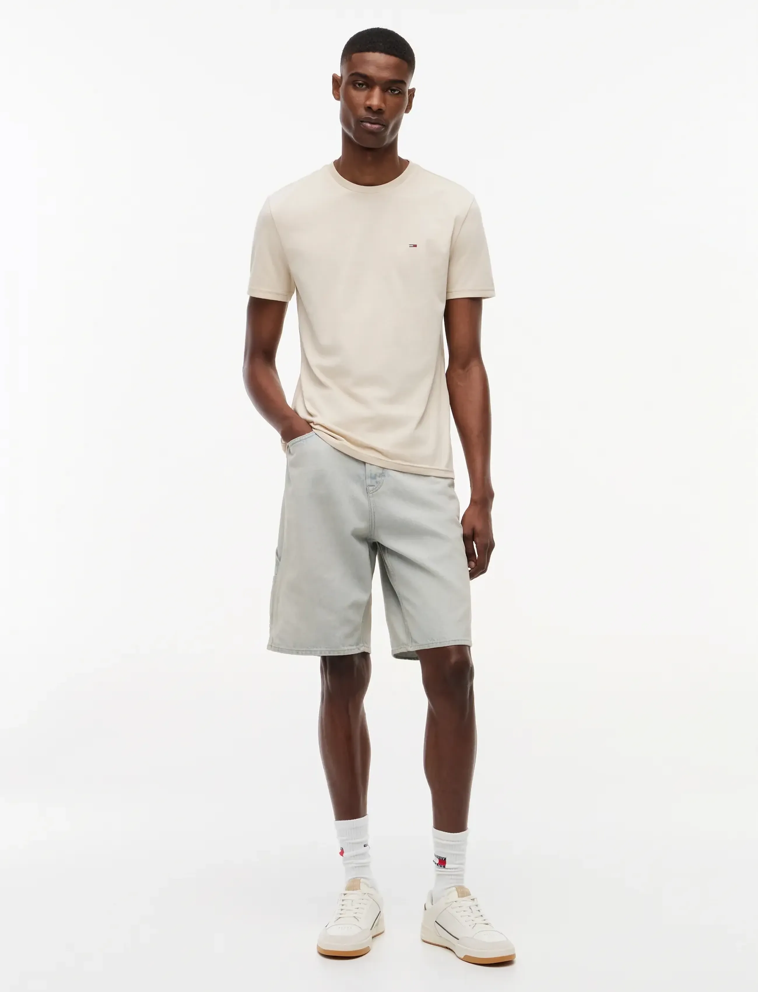 Tommy Jeans - TJM XSLIM JASPE HTR TEE EXT - kurzärmelig - classic beige - 4