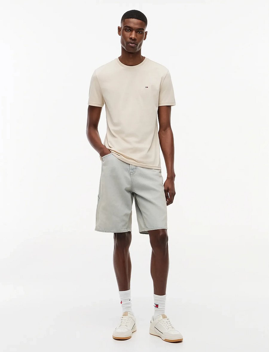 Tommy Jeans - TJM XSLIM JASPE HTR TEE EXT - lühikeste varrukatega t-särgid - classic beige - 4