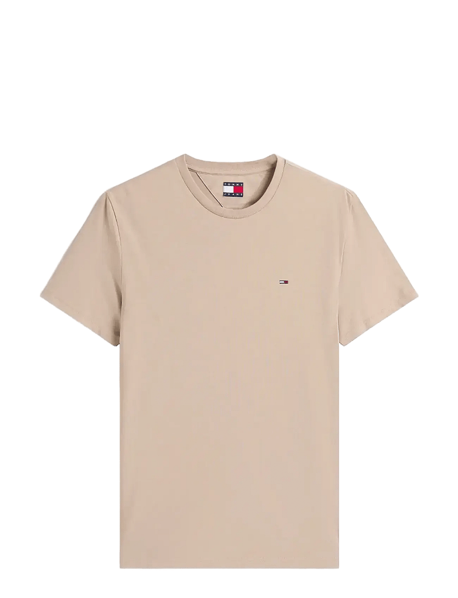 Tommy Jeans - TJM XSLIM JASPE HTR TEE EXT - lühikeste varrukatega t-särgid - coastal taupe htr - 1