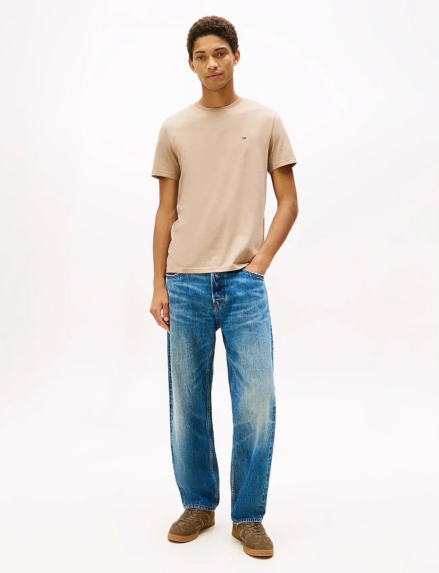 Tommy Jeans - TJM XSLIM JASPE HTR TEE EXT - lühikeste varrukatega t-särgid - coastal taupe htr - 2
