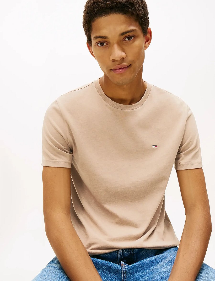 Tommy Jeans - TJM XSLIM JASPE HTR TEE EXT - lühikeste varrukatega t-särgid - coastal taupe htr - 4