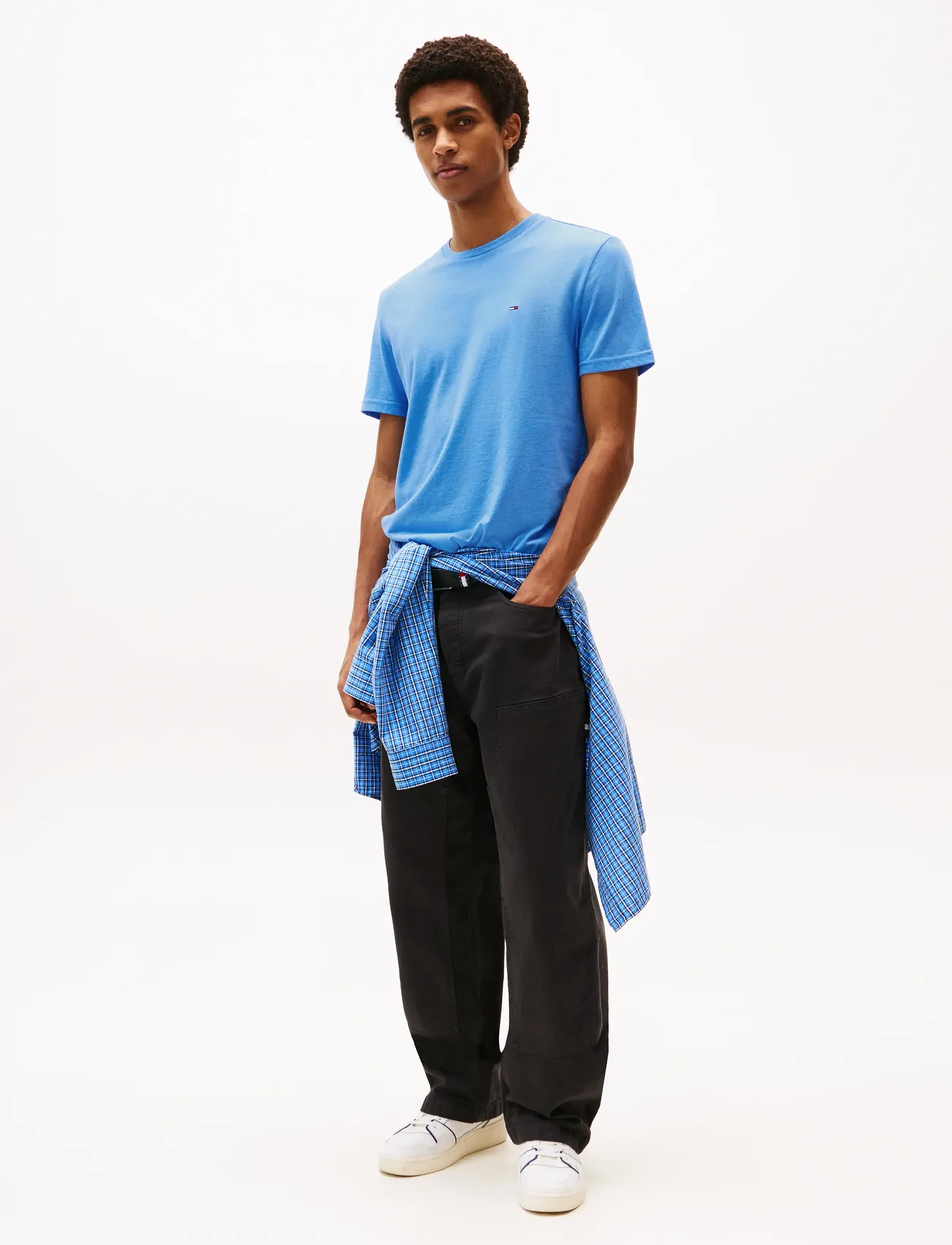 Tommy Jeans - TJM XSLIM JASPE HTR TEE EXT - kortærmede t-shirts - copenhagen blue htr - 3