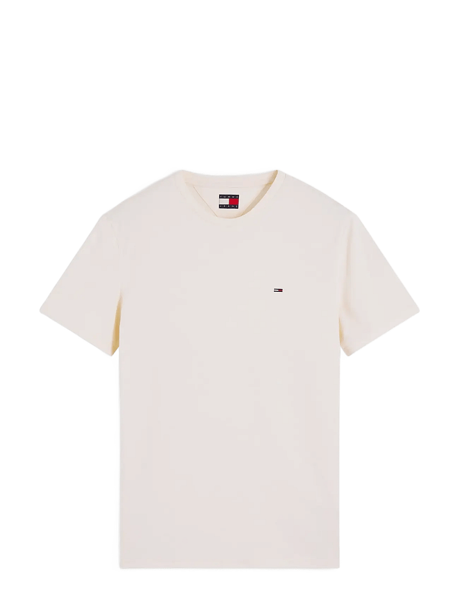 Tommy Jeans - TJM XSLIM JASPE HTR TEE EXT - kurzärmelige t-shirts - cream htr - 1