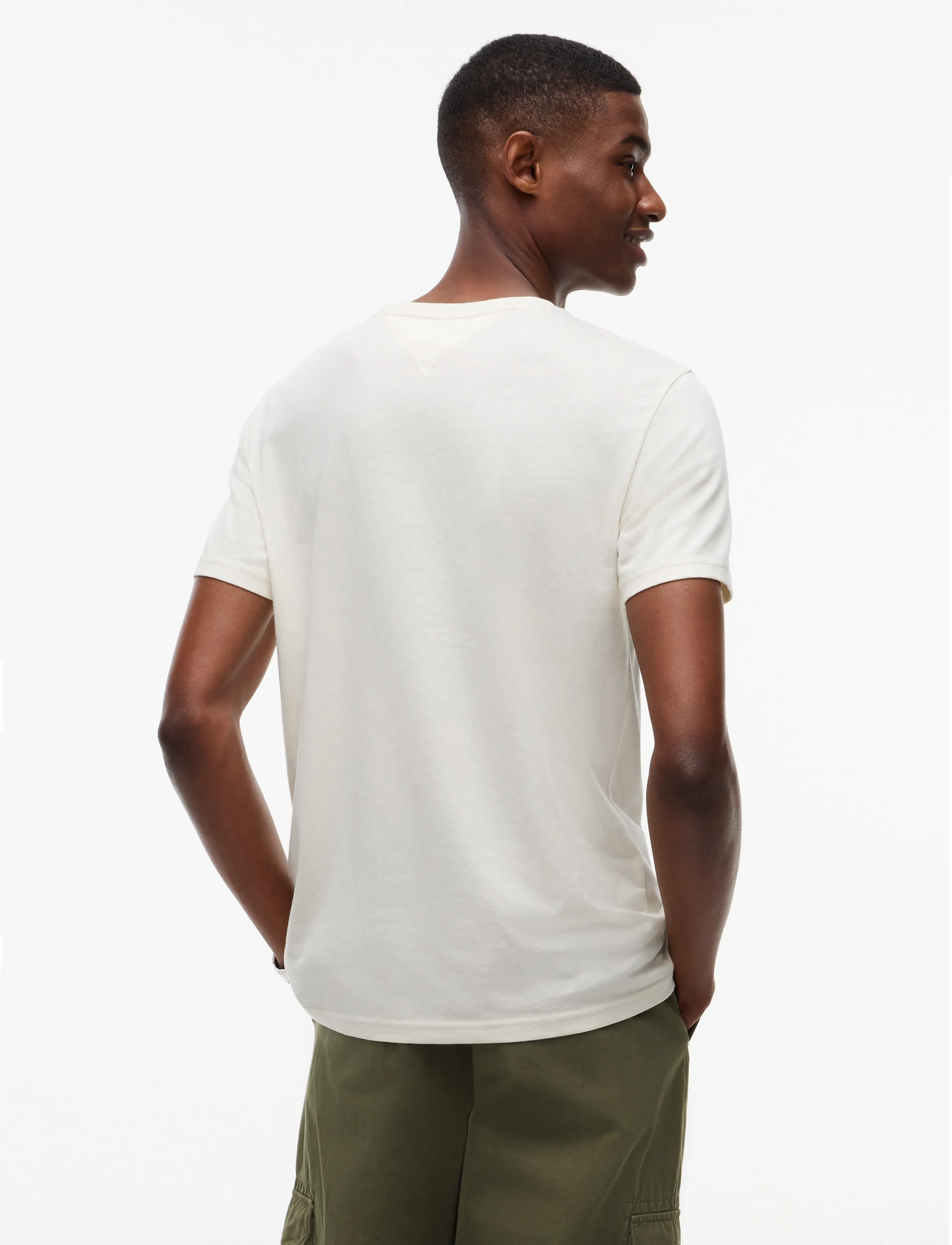 Tommy Jeans - TJM XSLIM JASPE HTR TEE EXT - kortærmede t-shirts - cream htr - 2