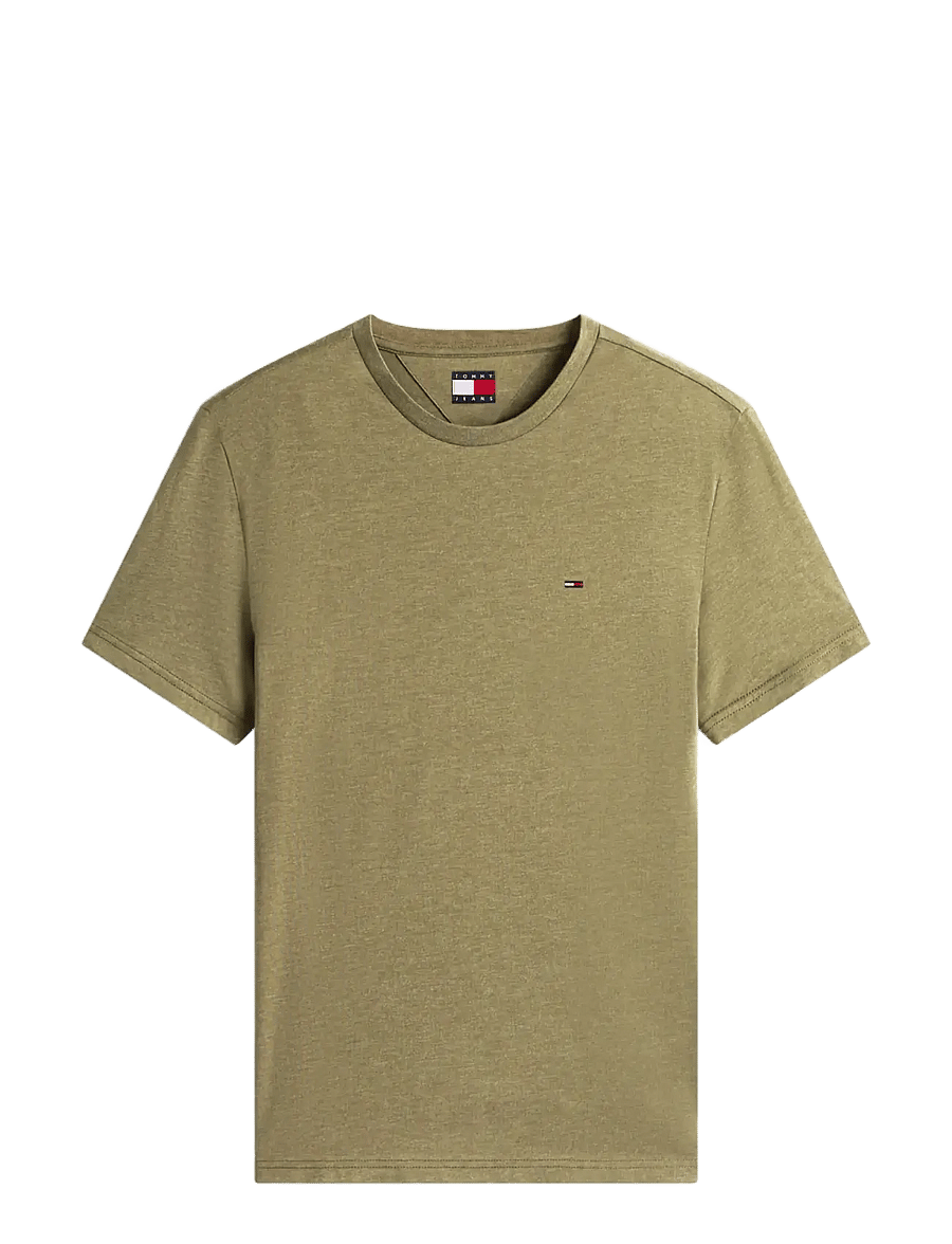 Tommy Jeans - TJM XSLIM JASPE HTR TEE EXT - kurzärmelige t-shirts - dark greenery htr - 1