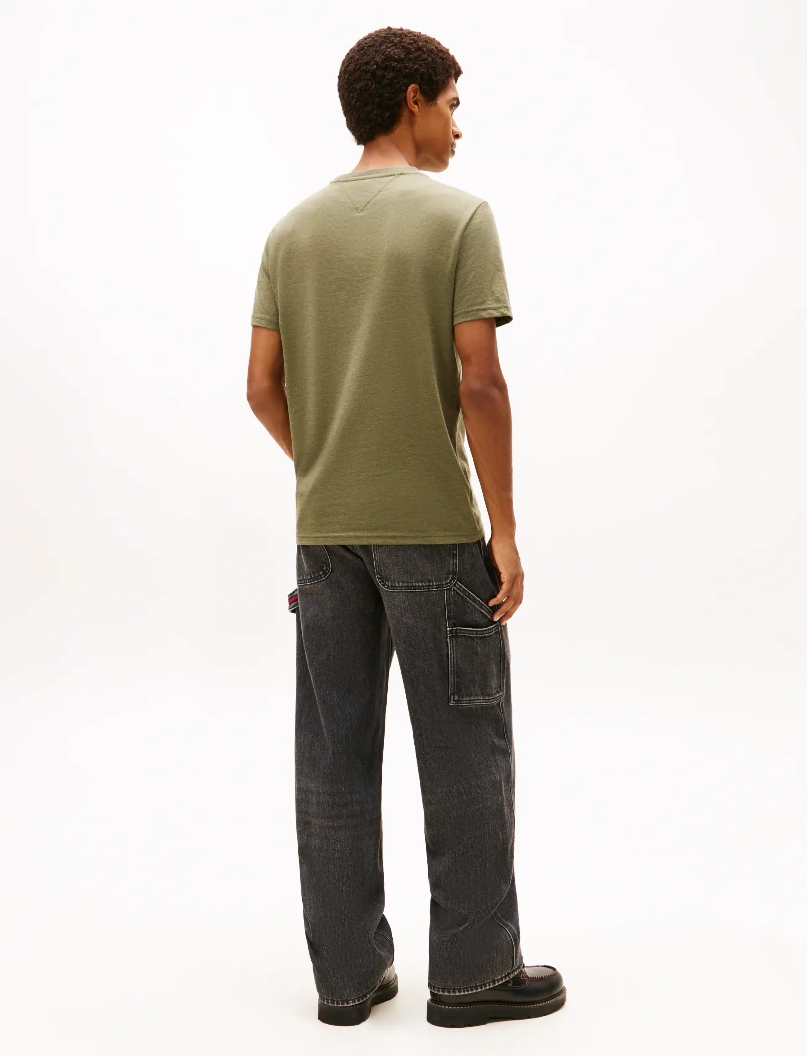 Tommy Jeans - TJM XSLIM JASPE HTR TEE EXT - kortærmede t-shirts - dark greenery htr - 3
