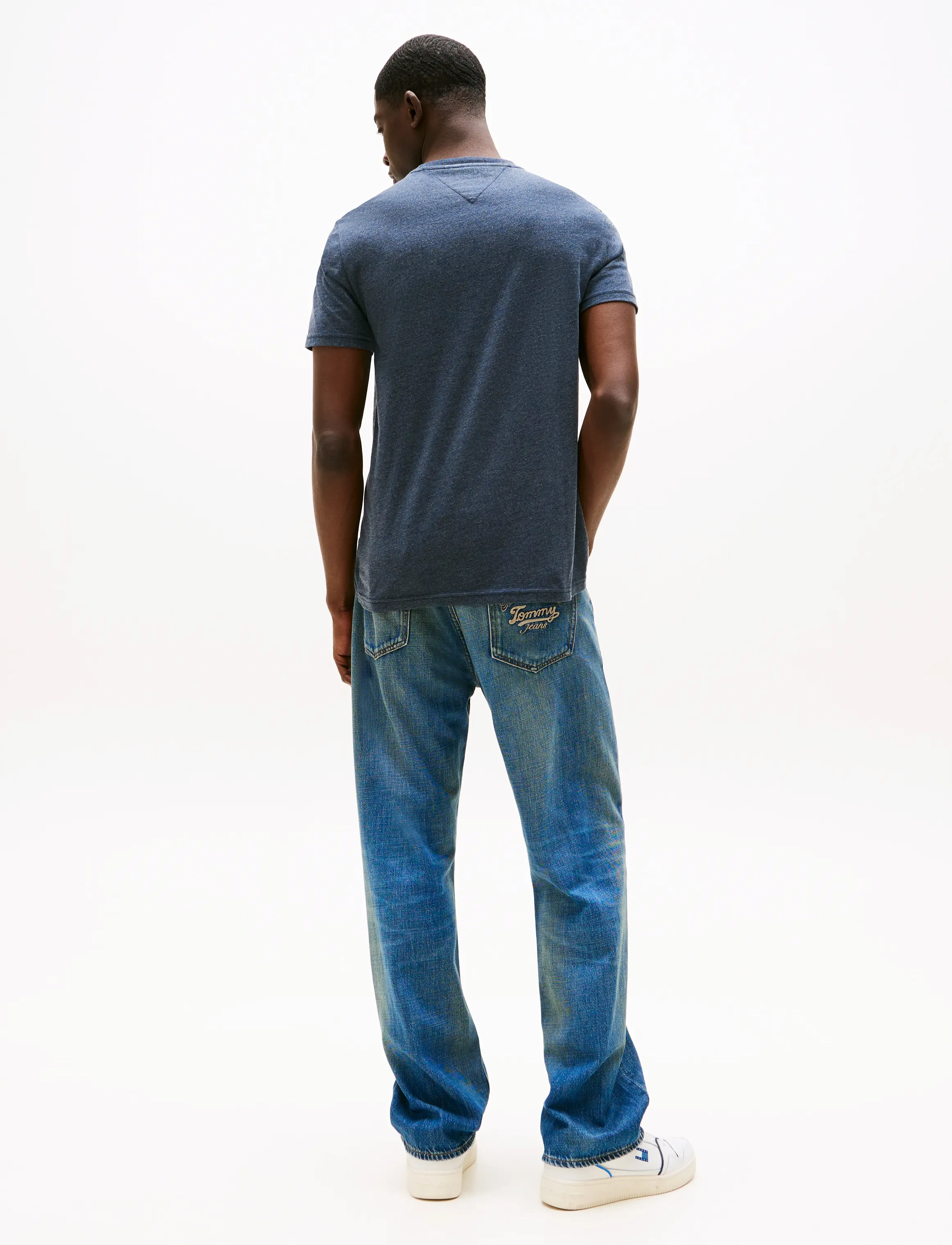 Tommy Jeans - TJM XSLIM JASPE HTR TEE EXT - kortærmede t-shirts - dark night navy htr - 4