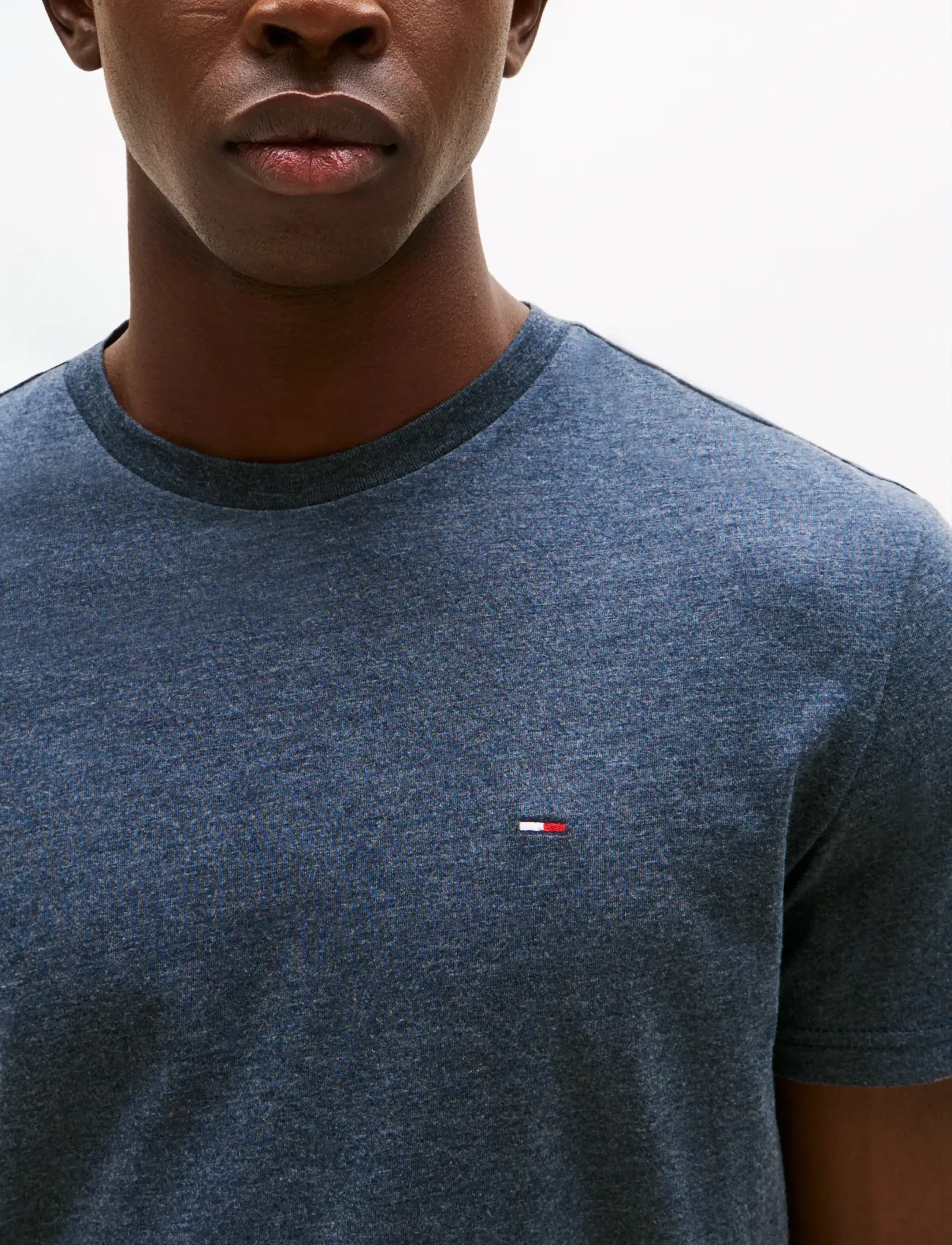 Tommy Jeans - TJM XSLIM JASPE HTR TEE EXT - kortærmede t-shirts - dark night navy htr - 5