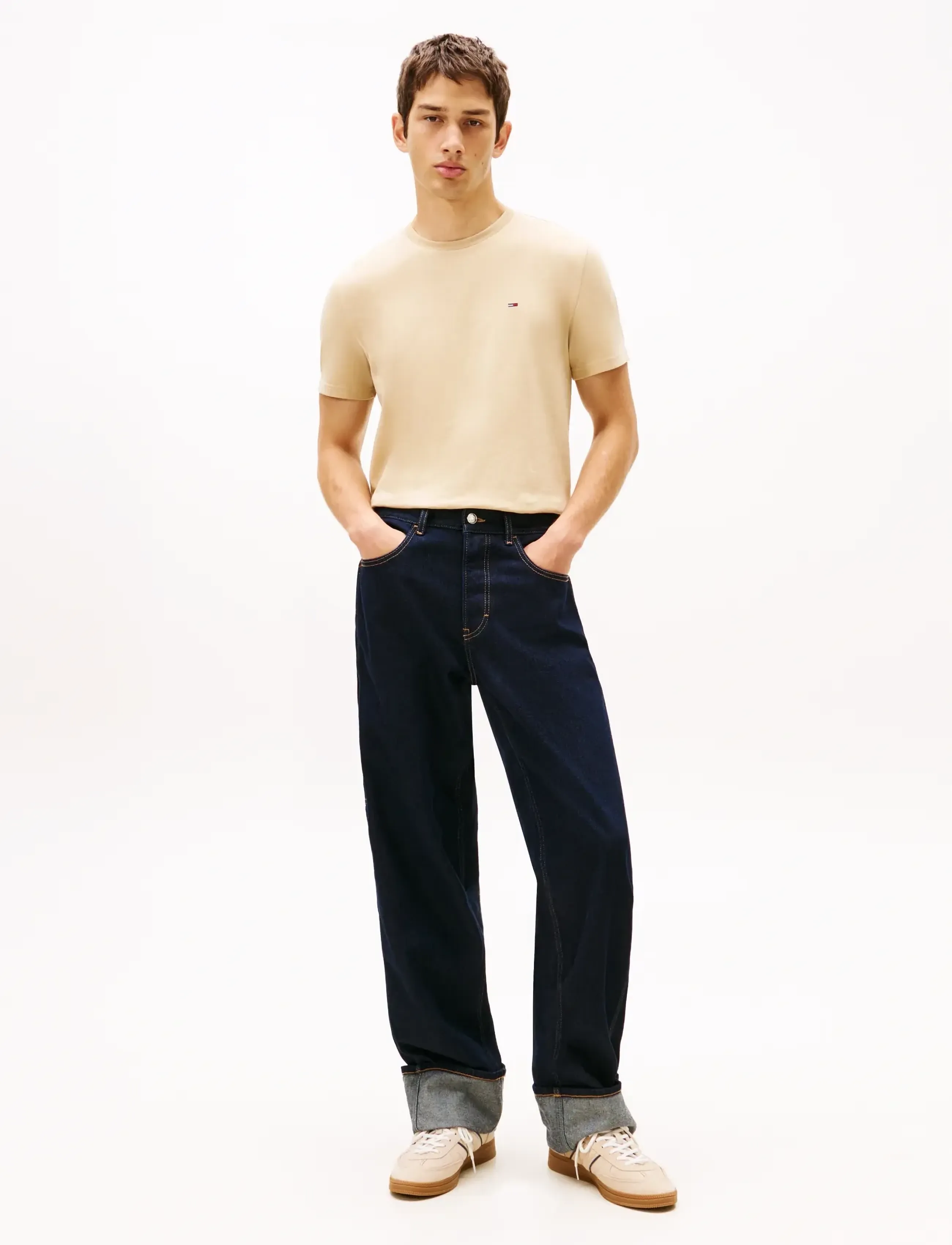 Tommy Jeans - TJM XSLIM JASPE HTR TEE EXT - lühikeste varrukatega t-särgid - gulf sand htr - 2