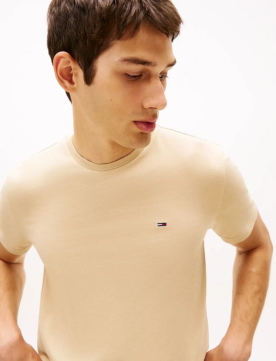 Tommy Jeans - TJM XSLIM JASPE HTR TEE EXT - short-sleeved t-shirts - gulf sand htr - 4