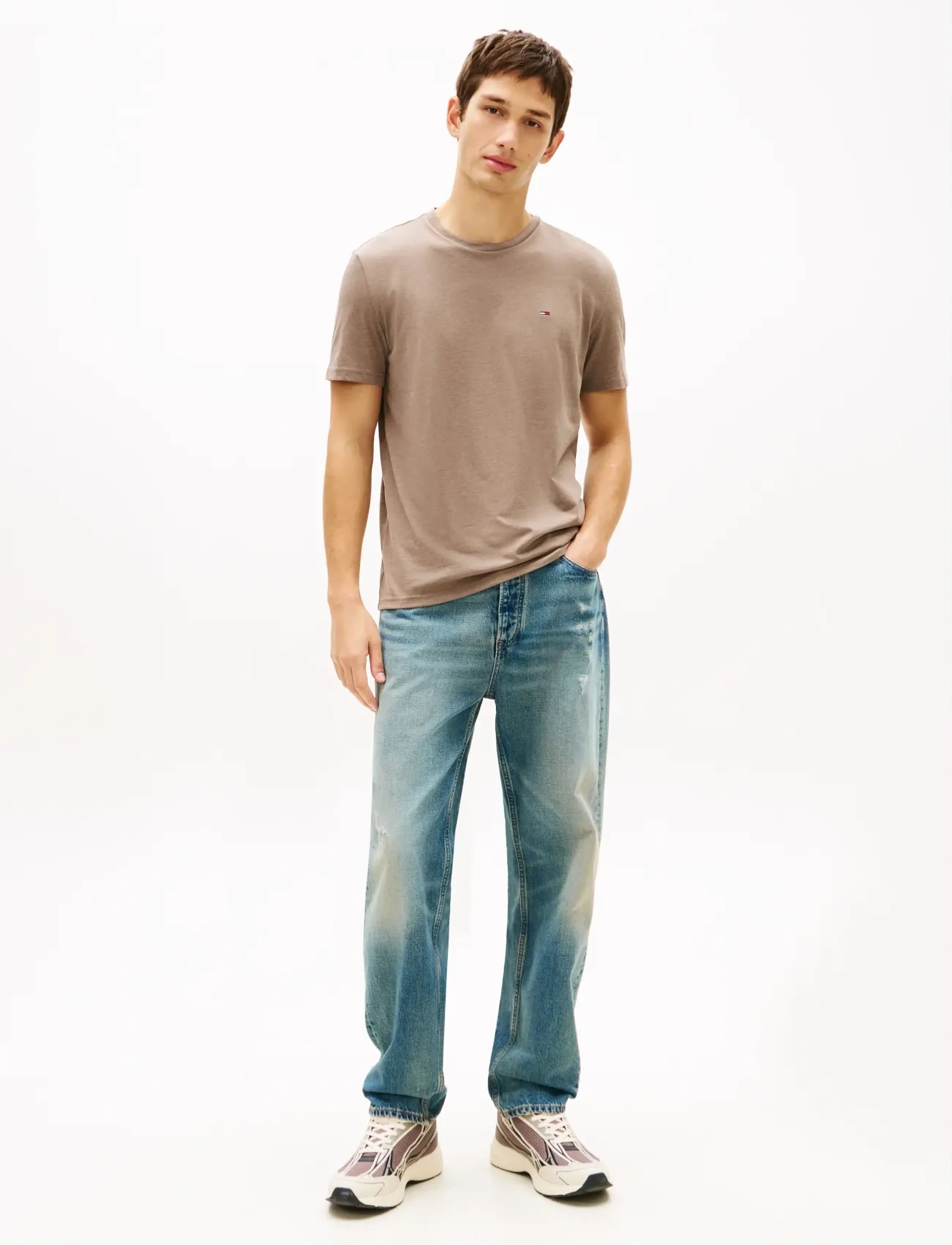 Tommy Jeans - TJM XSLIM JASPE HTR TEE EXT - kortærmede t-shirts - ivy mink htr - 3