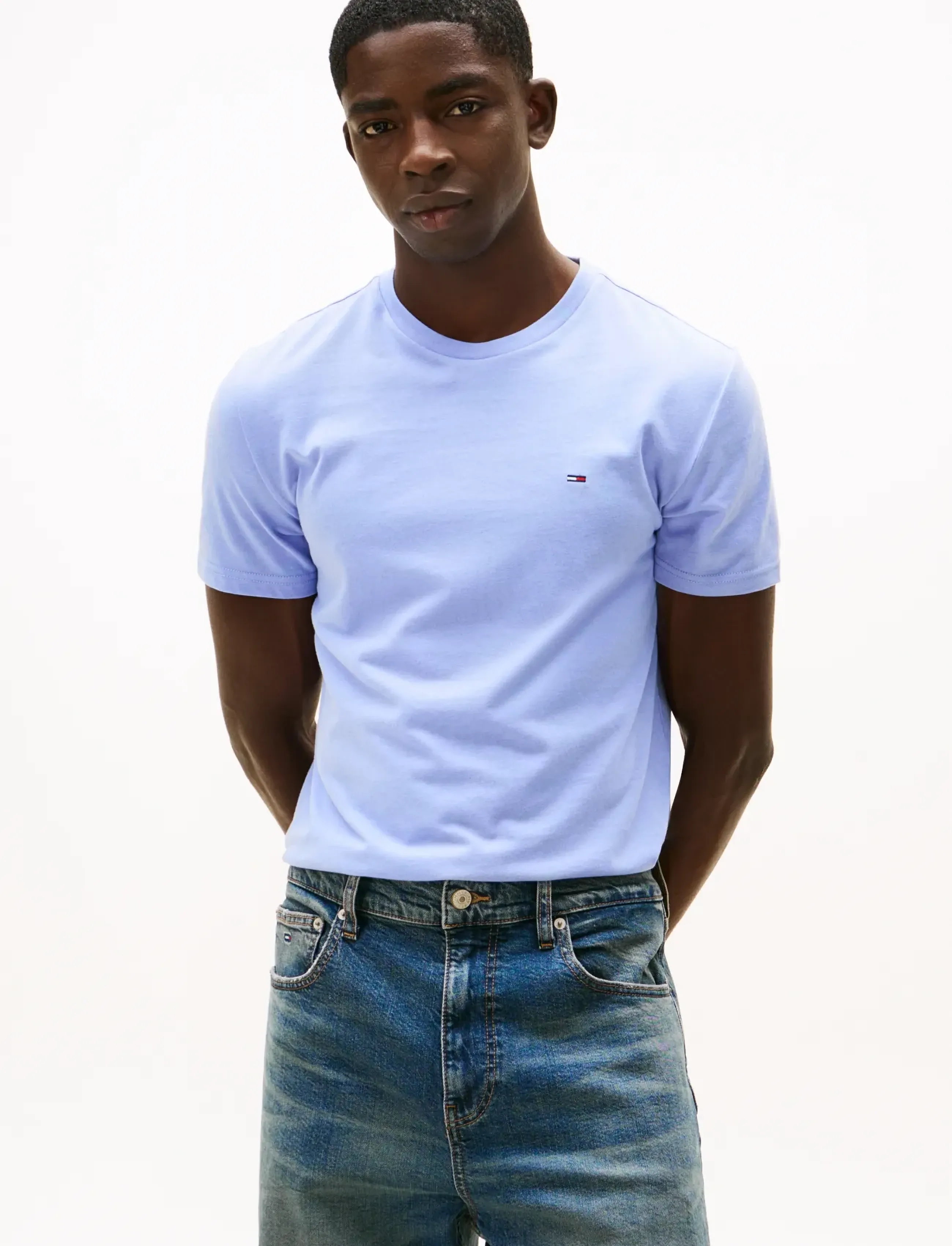 Tommy Jeans TJM XSLIM JASPE HTR TEE EXT - Tøj - NORDIC IRIS HTR / blue