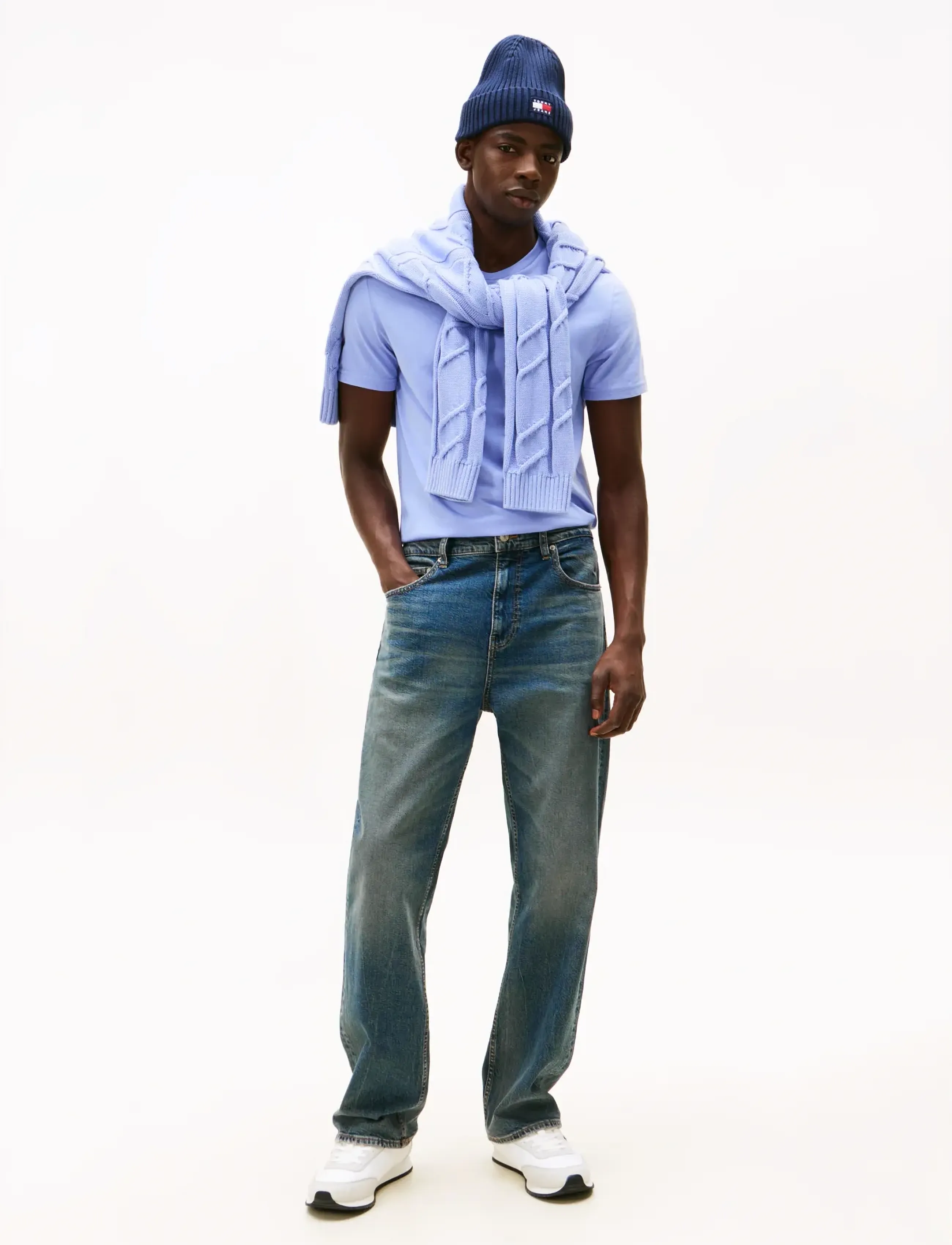 Tommy Jeans - TJM XSLIM JASPE HTR TEE EXT - kurzärmelig - nordic iris htr - 2