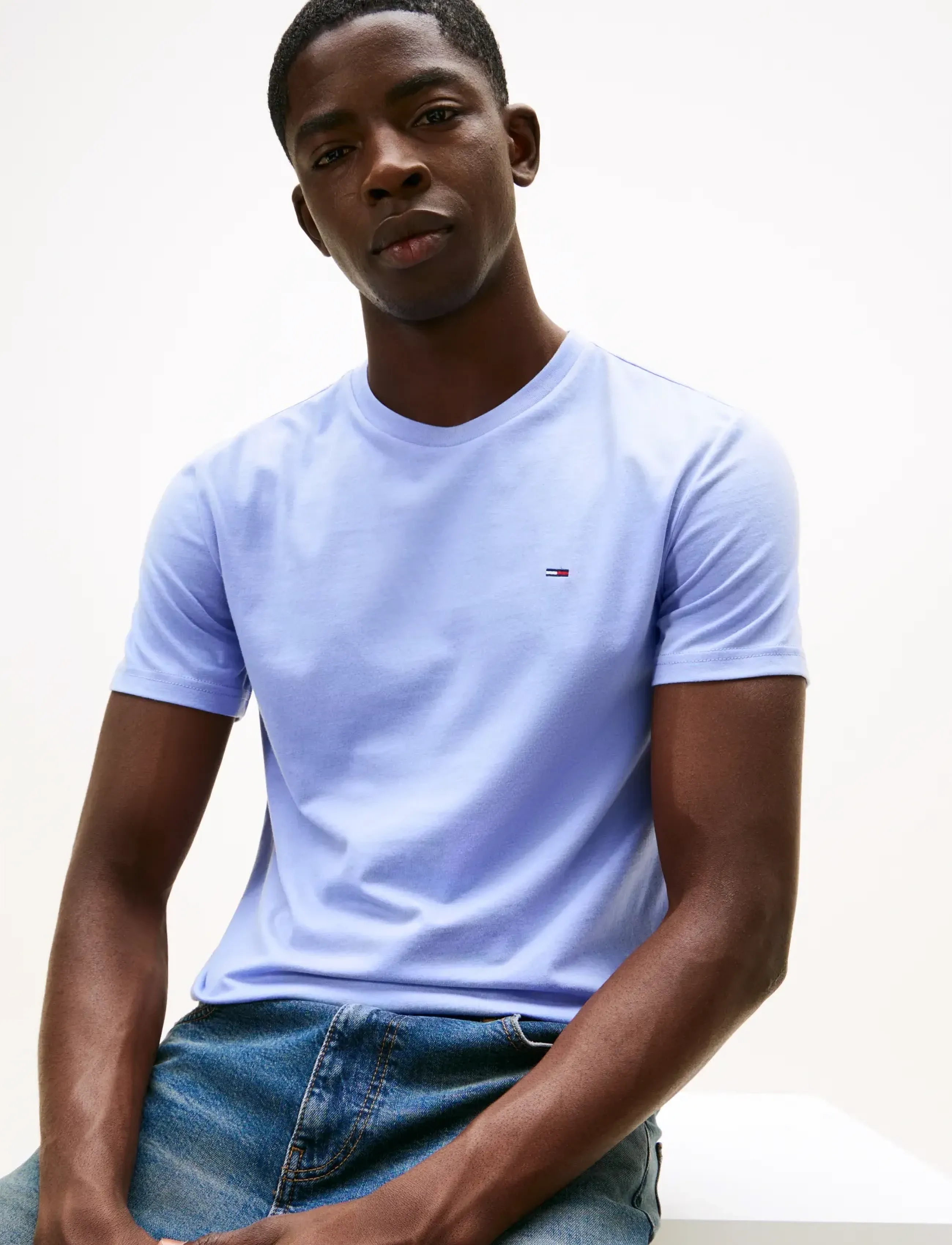 Tommy Jeans - TJM XSLIM JASPE HTR TEE EXT - kurzärmelig - nordic iris htr - 4