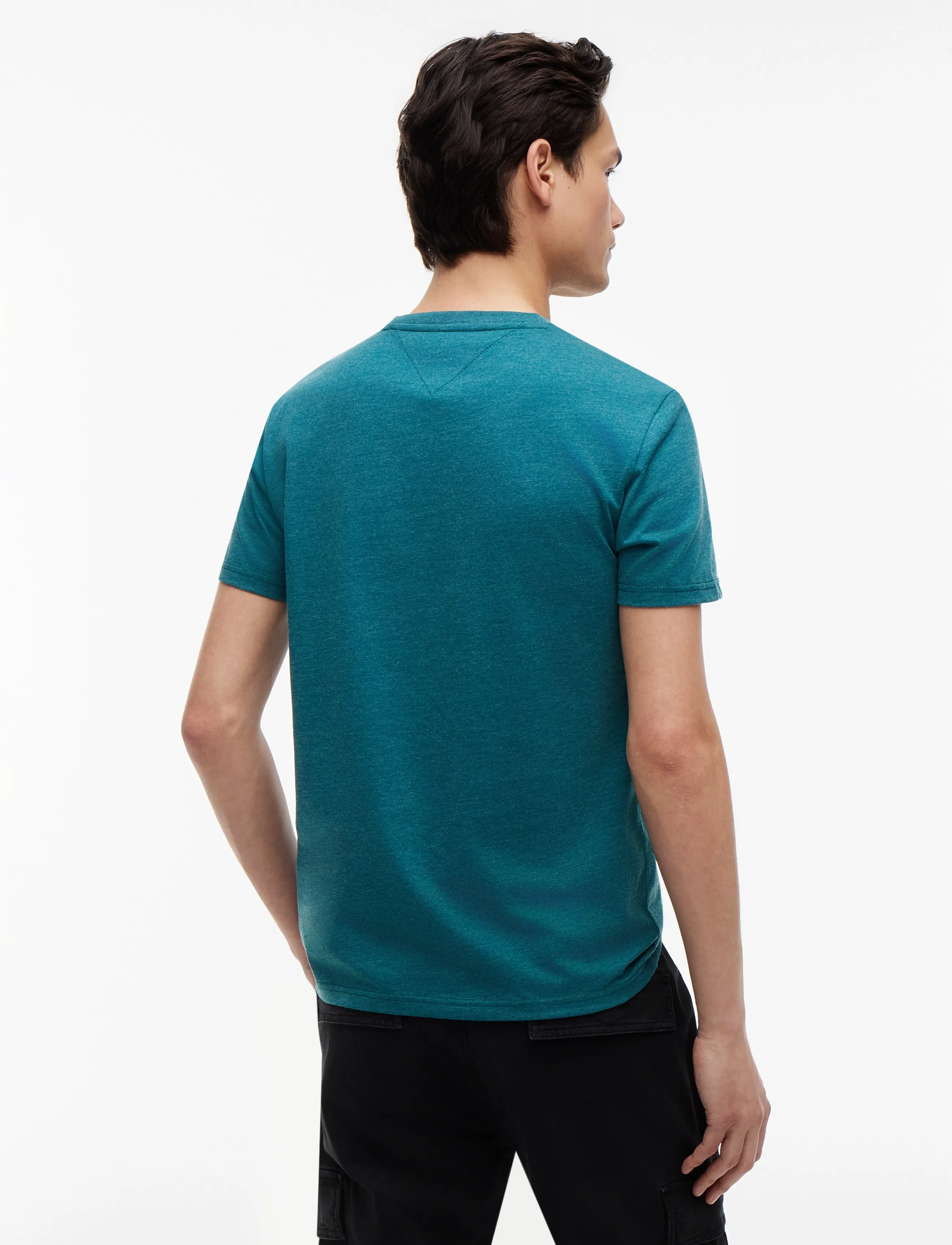 Tommy Jeans - TJM XSLIM JASPE HTR TEE EXT - kortärmade t-shirts - polar teal - 2
