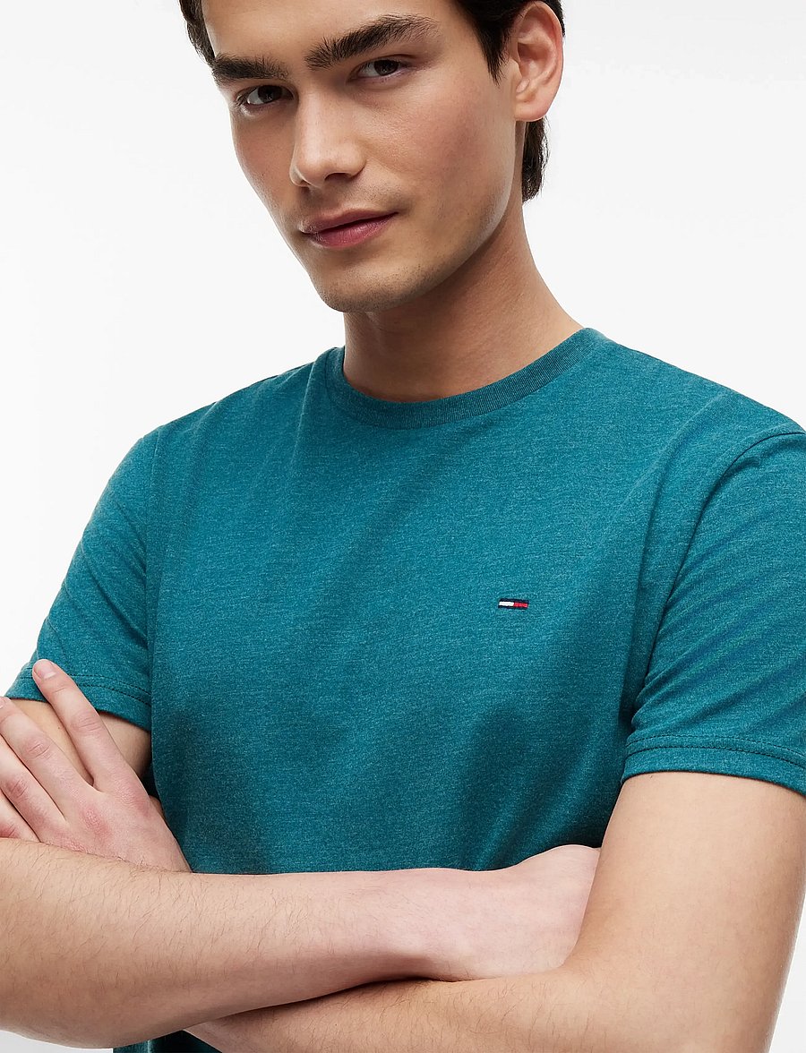 Tommy Jeans - TJM XSLIM JASPE HTR TEE EXT - short-sleeved t-shirts - polar teal - 3