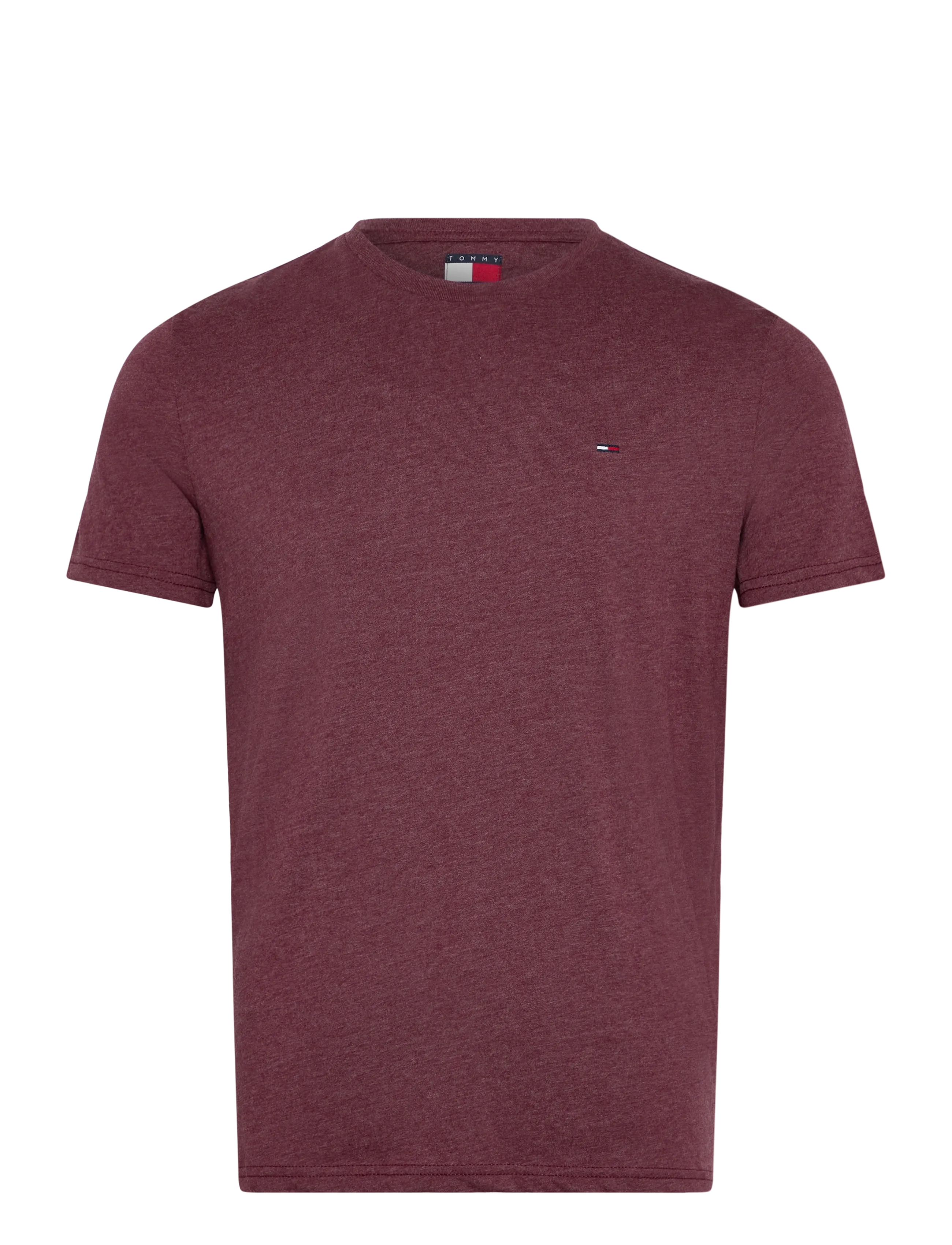 Tommy Jeans TJM XSLIM JASPE HTR TEE EXT - Kleding - RED WINE HTR / burgundy