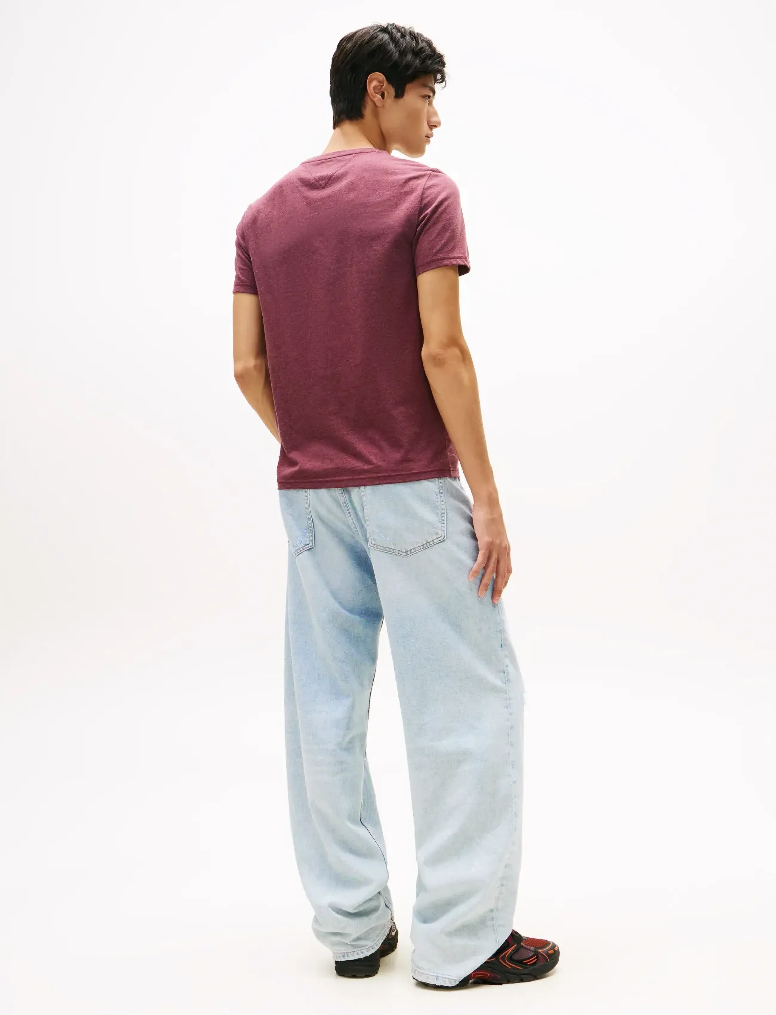 Tommy Jeans - TJM XSLIM JASPE HTR TEE EXT - laveste priser - red wine htr - 4