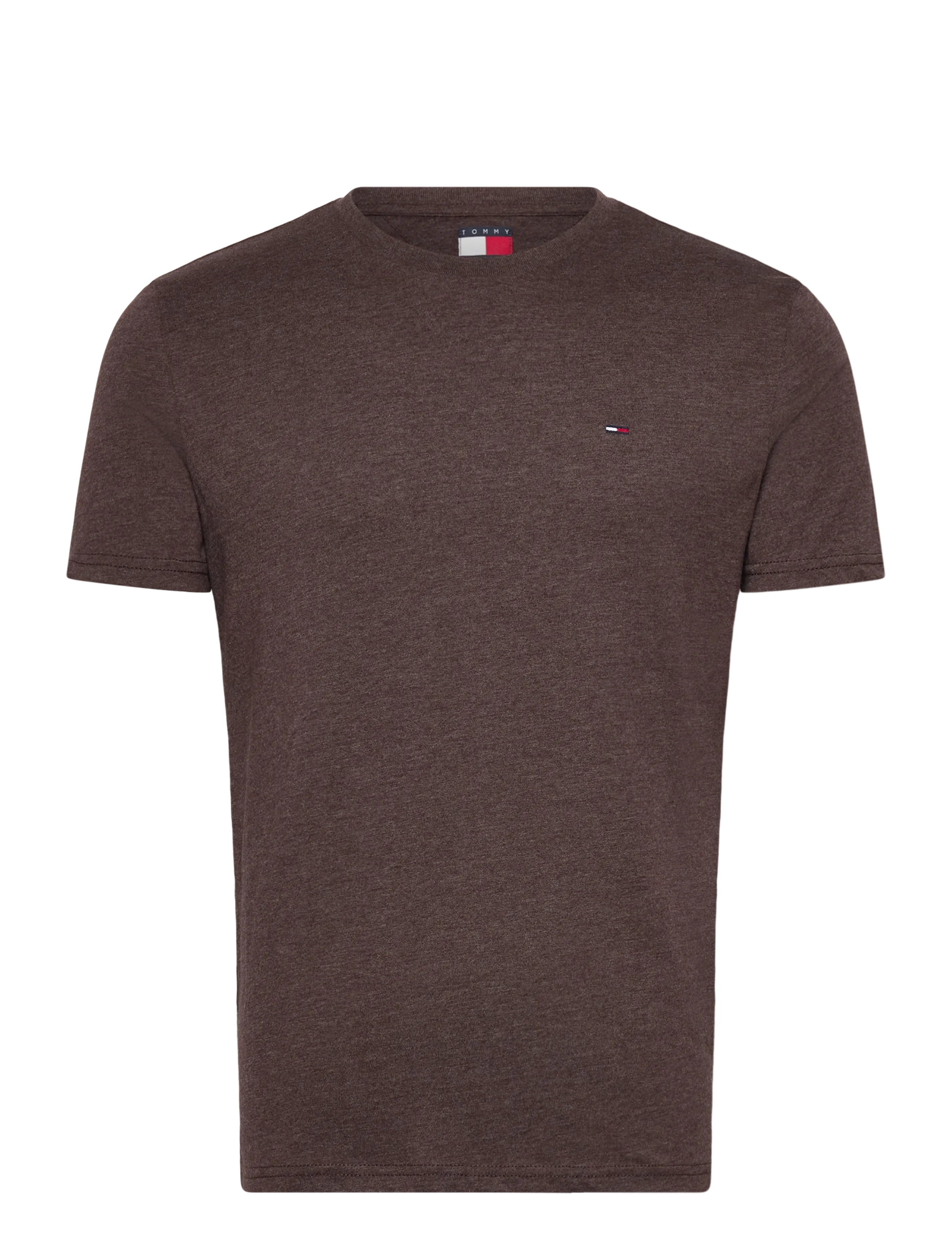 Tommy Jeans TJM XSLIM JASPE HTR TEE EXT - Kleding - RICH BROWN HTR / brown