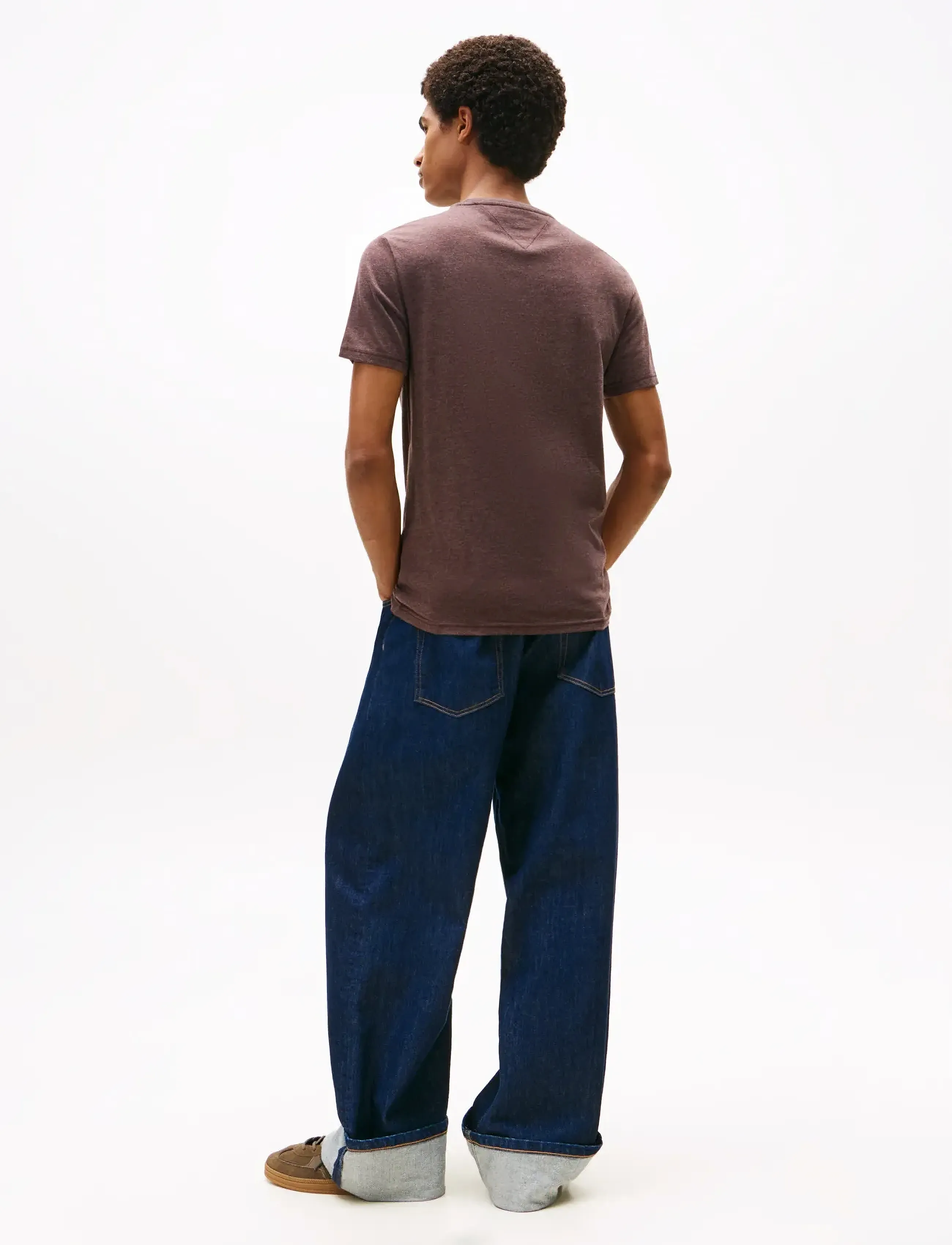 Tommy Jeans - TJM XSLIM JASPE HTR TEE EXT - laveste priser - rich brown htr - 4