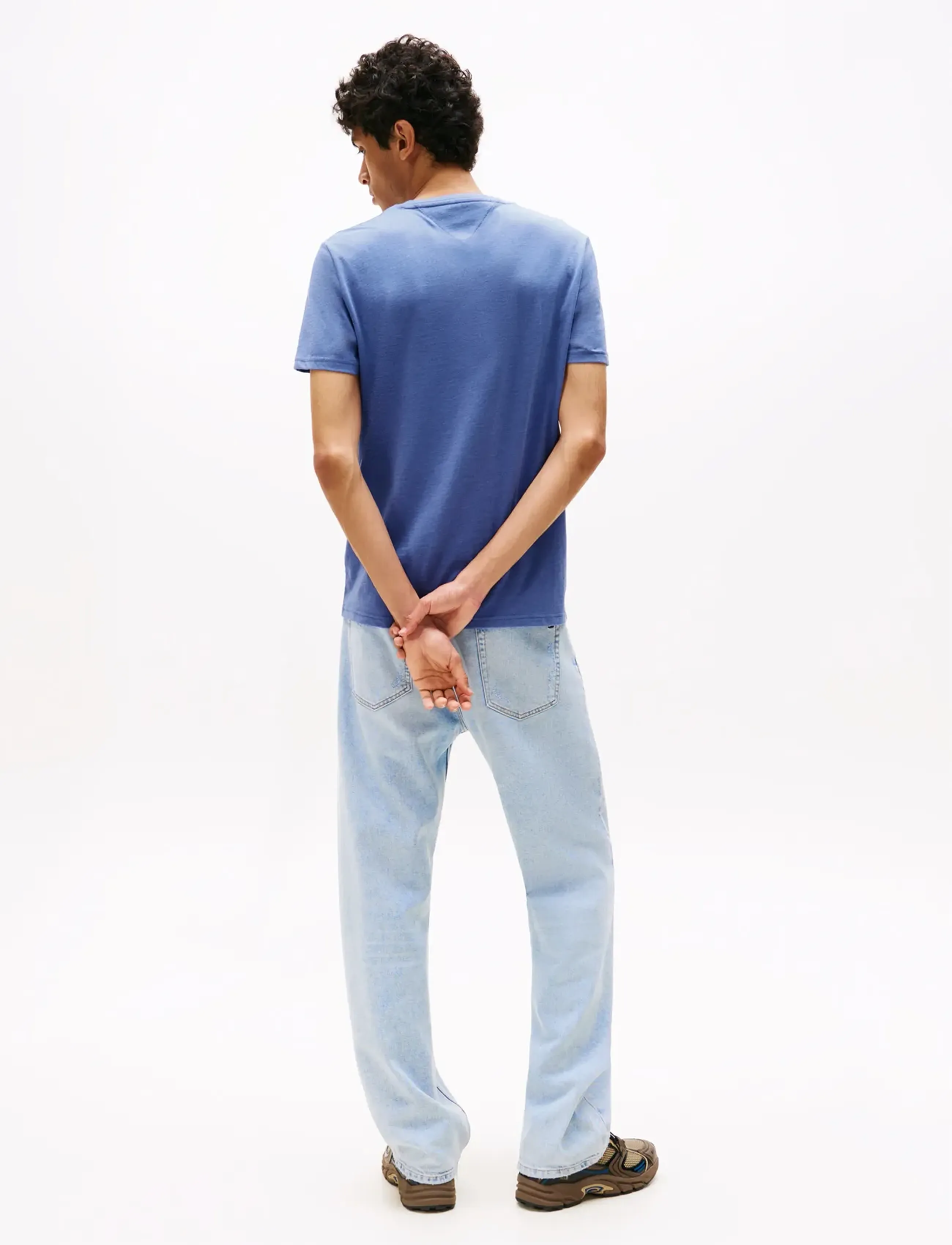 Tommy Jeans - TJM XSLIM JASPE HTR TEE EXT - kortærmede t-shirts - soft sapphire htr - 3
