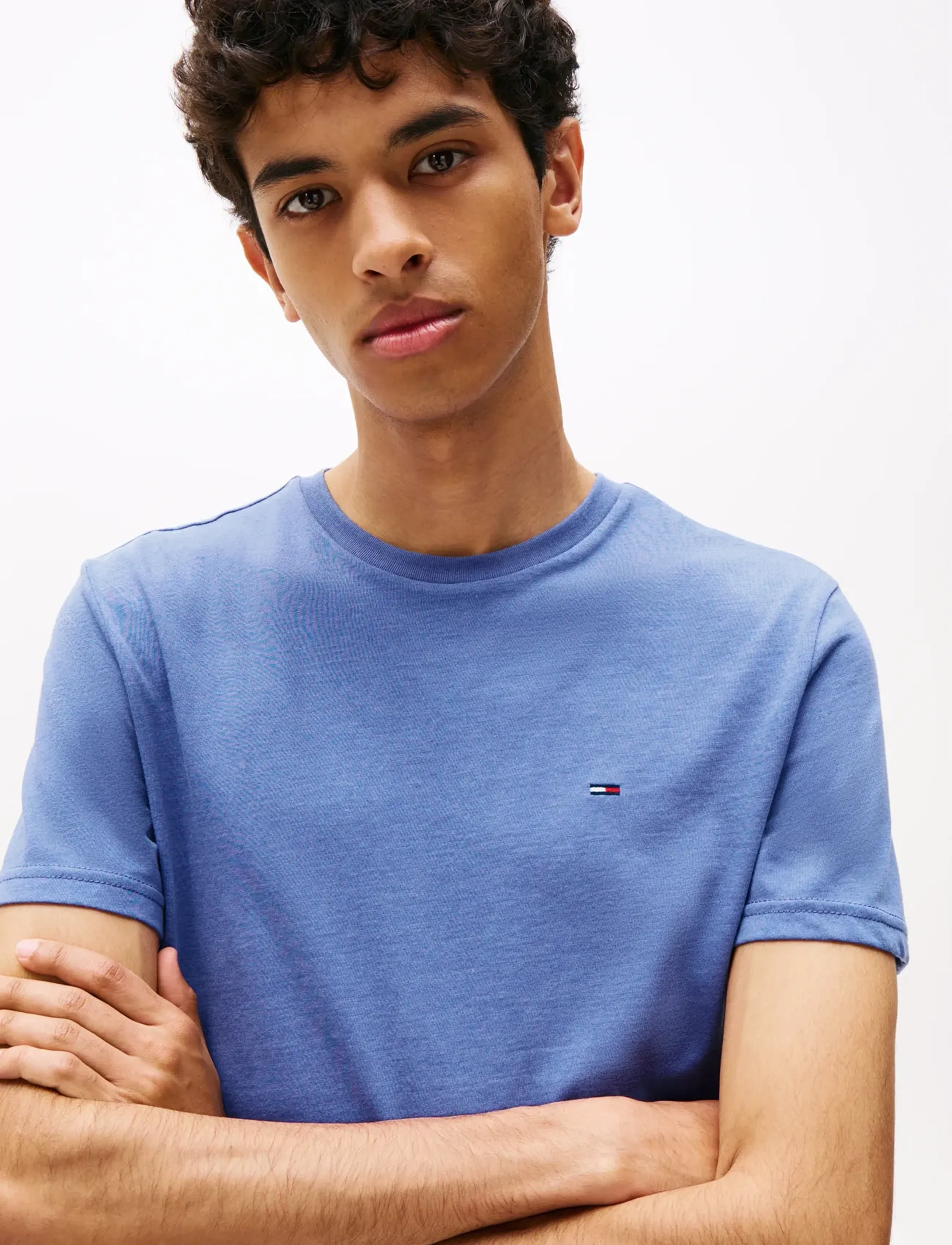 Tommy Jeans - TJM XSLIM JASPE HTR TEE EXT - kortærmede t-shirts - soft sapphire htr - 4