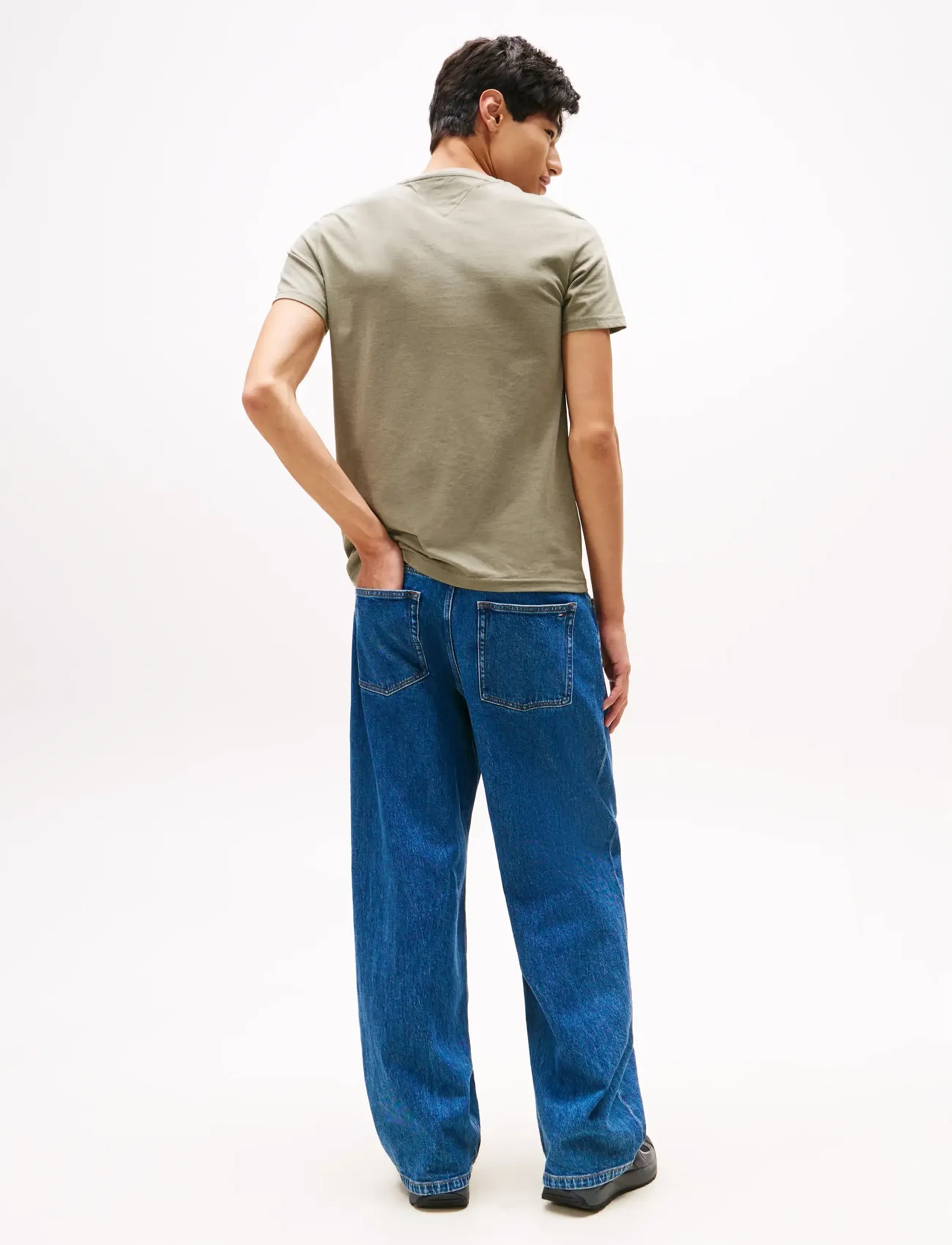 Tommy Jeans - TJM XSLIM JASPE HTR TEE EXT - kortærmede t-shirts - utility sage htr - 3