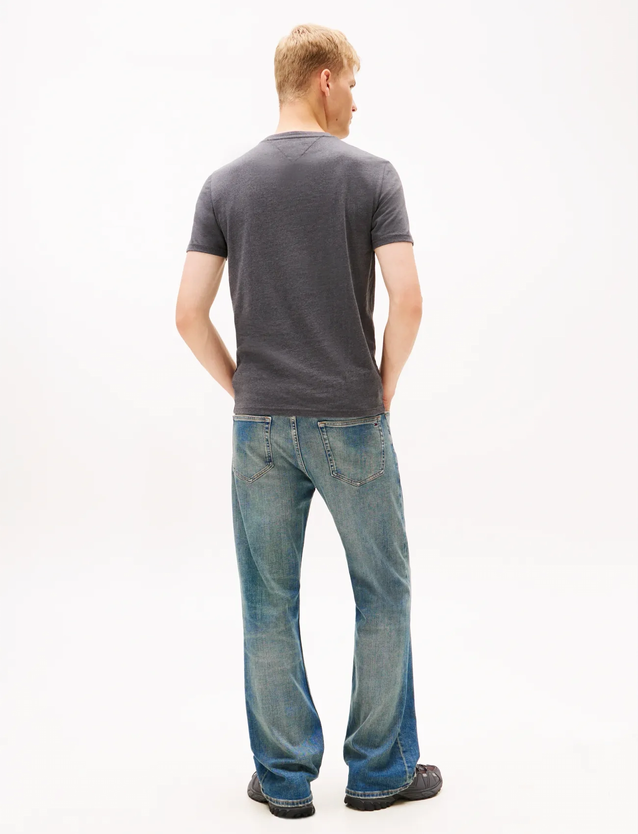 Tommy Jeans - TJM XSLIM JASPE HTR TEE EXT - kurzärmelig - washed black htr - 4