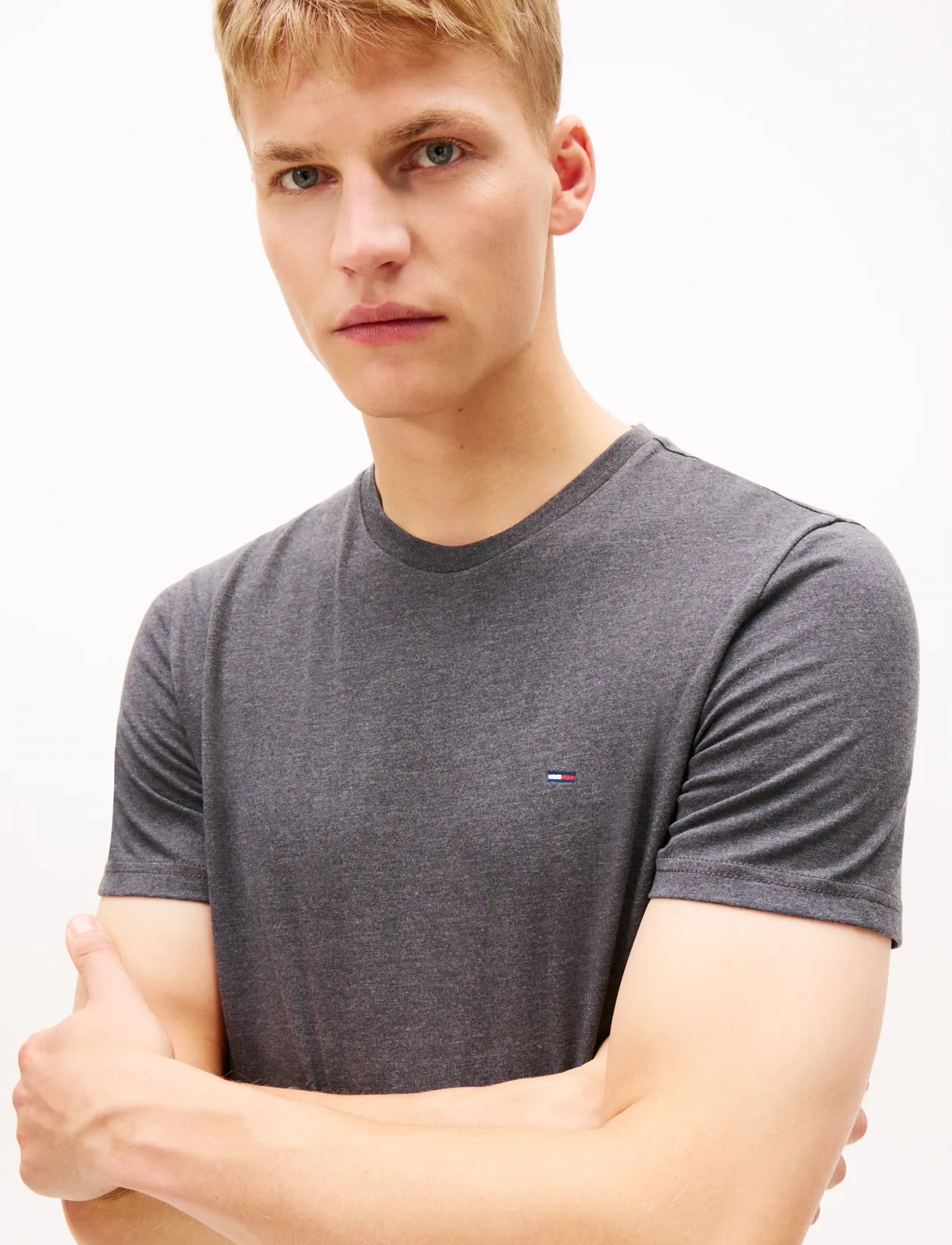 Tommy Jeans - TJM XSLIM JASPE HTR TEE EXT - kurzärmelig - washed black htr - 5
