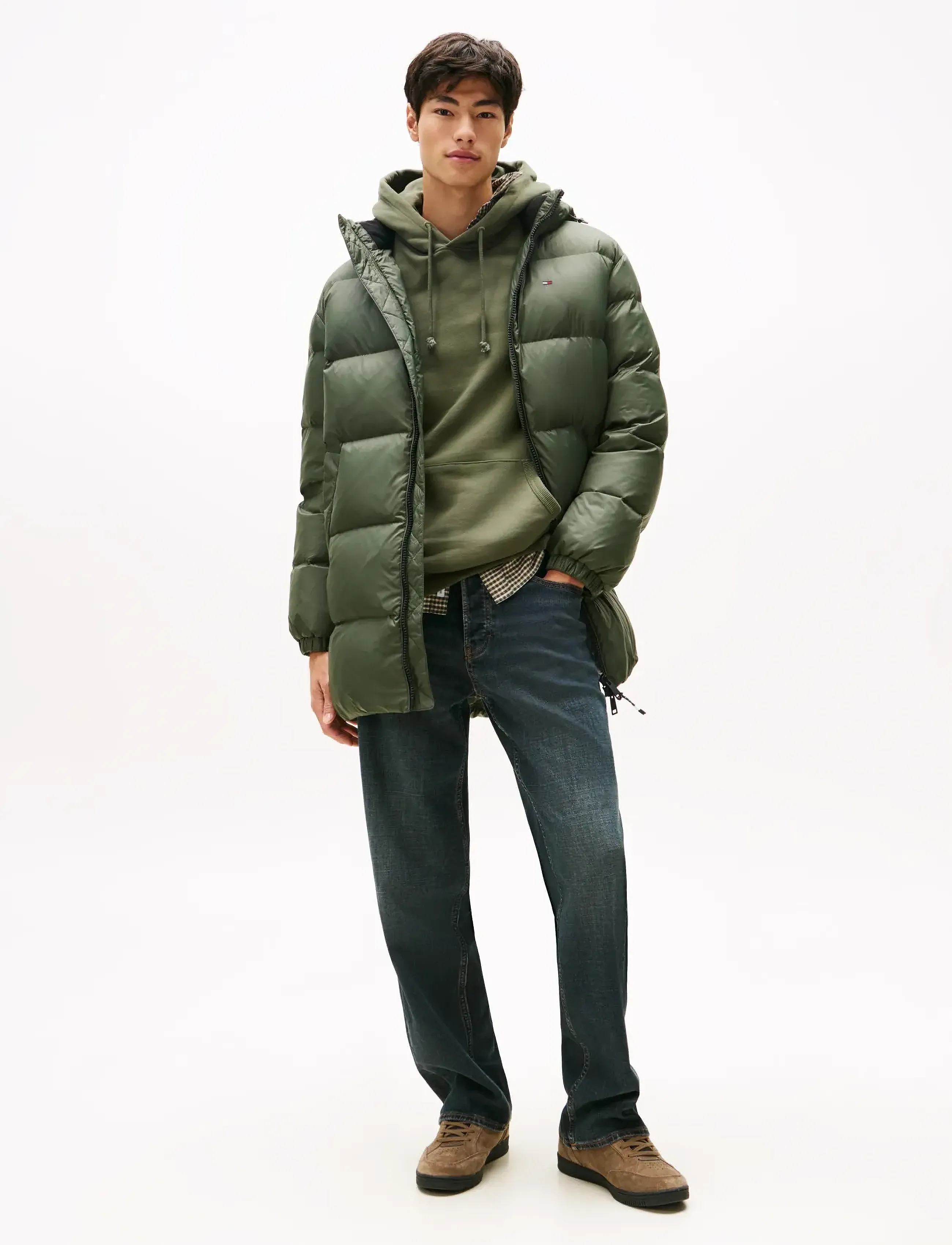 Tommy Jeans TJM ESSENTIAL DOWN PARKA EXT - Jacken - PEWTER GREEN / green