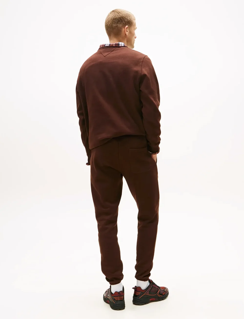 Tommy Jeans - TJM SLIM S FLAG SWEATPANT EXT - sportiska stila bikses - rich brown - 2