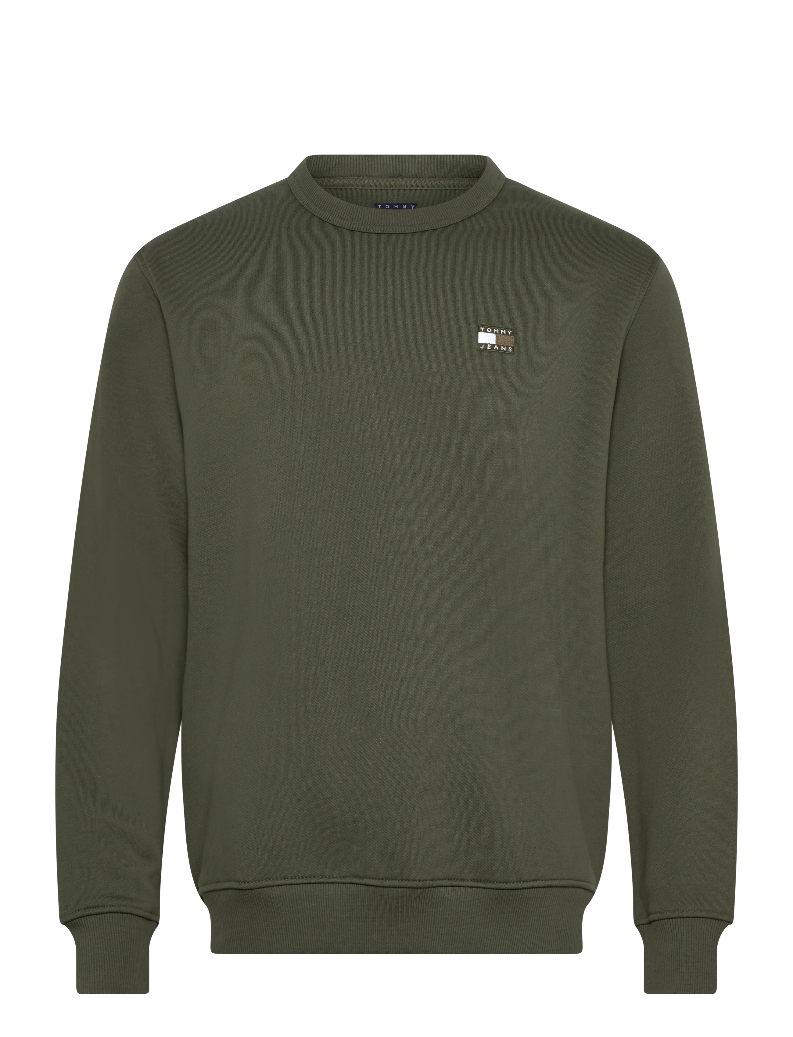 Tommy Jeans TJM REG BADGE CREW EXT - Kleding - PEWTER GREEN TONAL / green