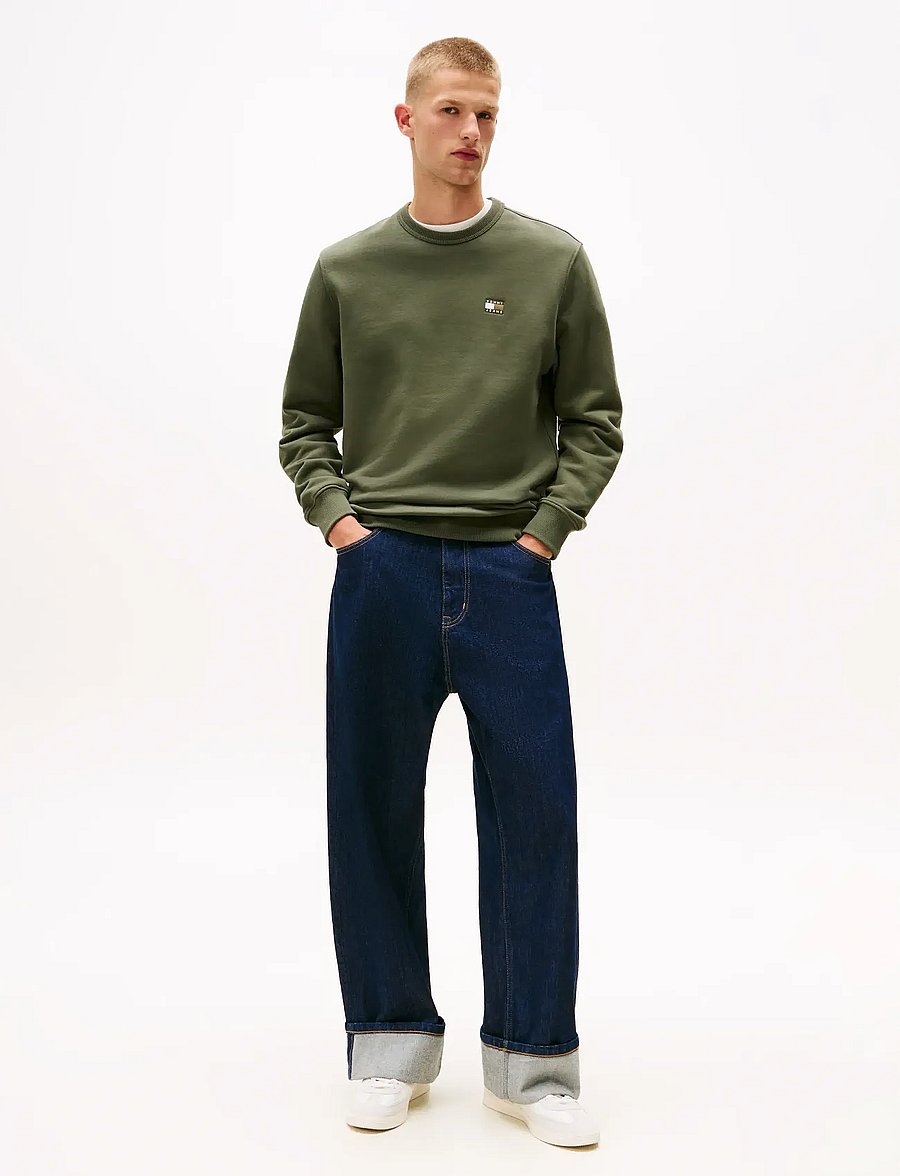 Tommy Jeans - TJM REG BADGE CREW EXT - nach stil kaufen - pewter green tonal - 3