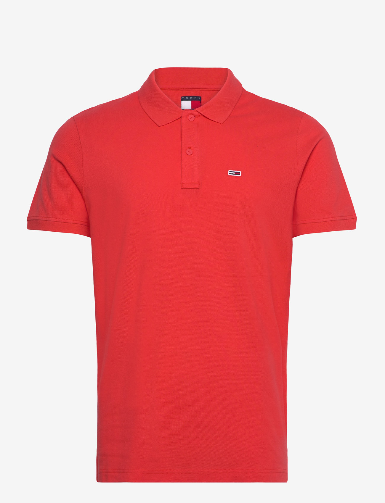 Tommy Jeans - TJM SLIM PLACKET POLO EXT - lühikeste varrukatega polod - bright vermillion - 1